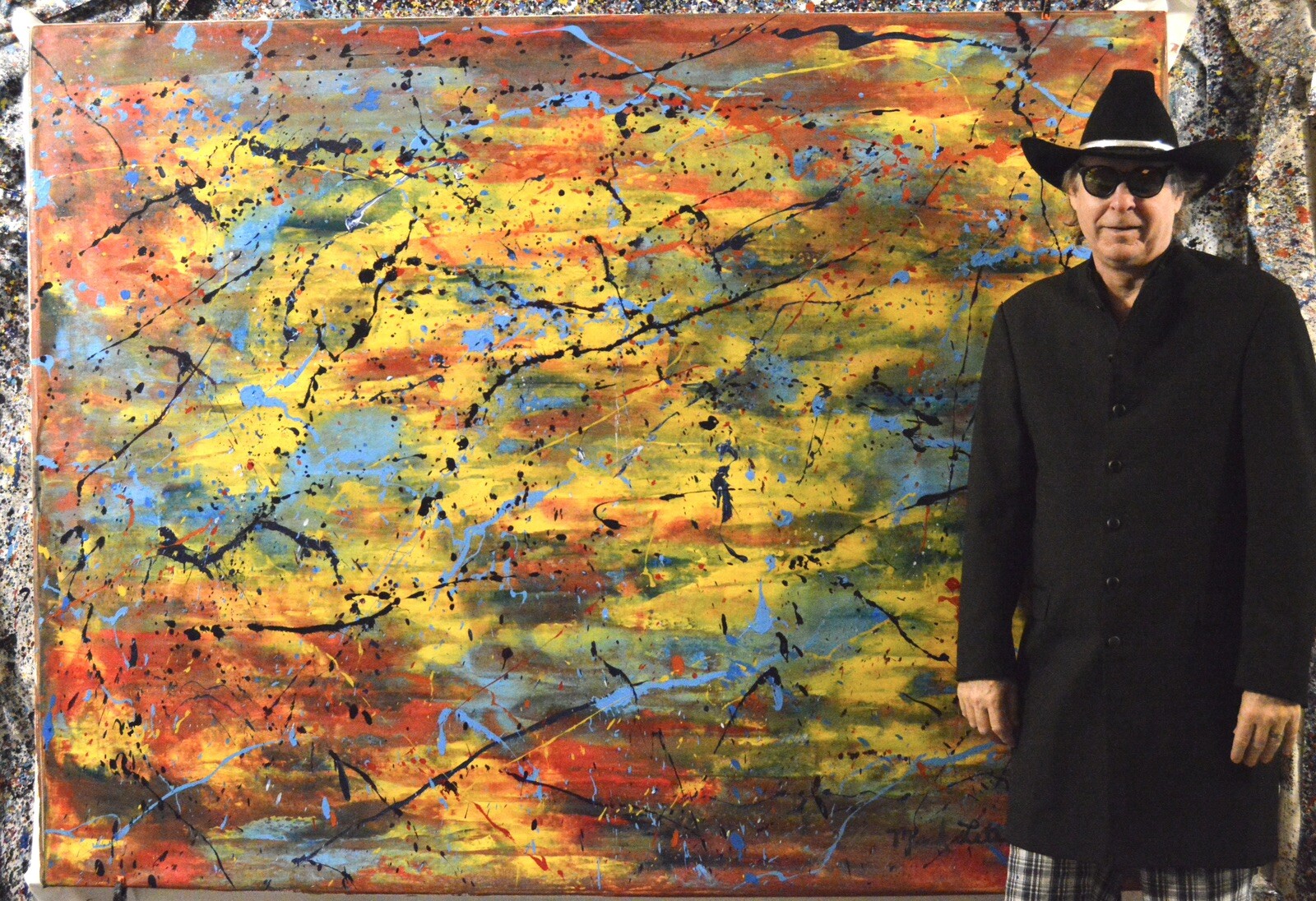 Pollock/Richter style￼ Profession￼al Painting 81” X 62”(6ft 9in)Abstract Modern