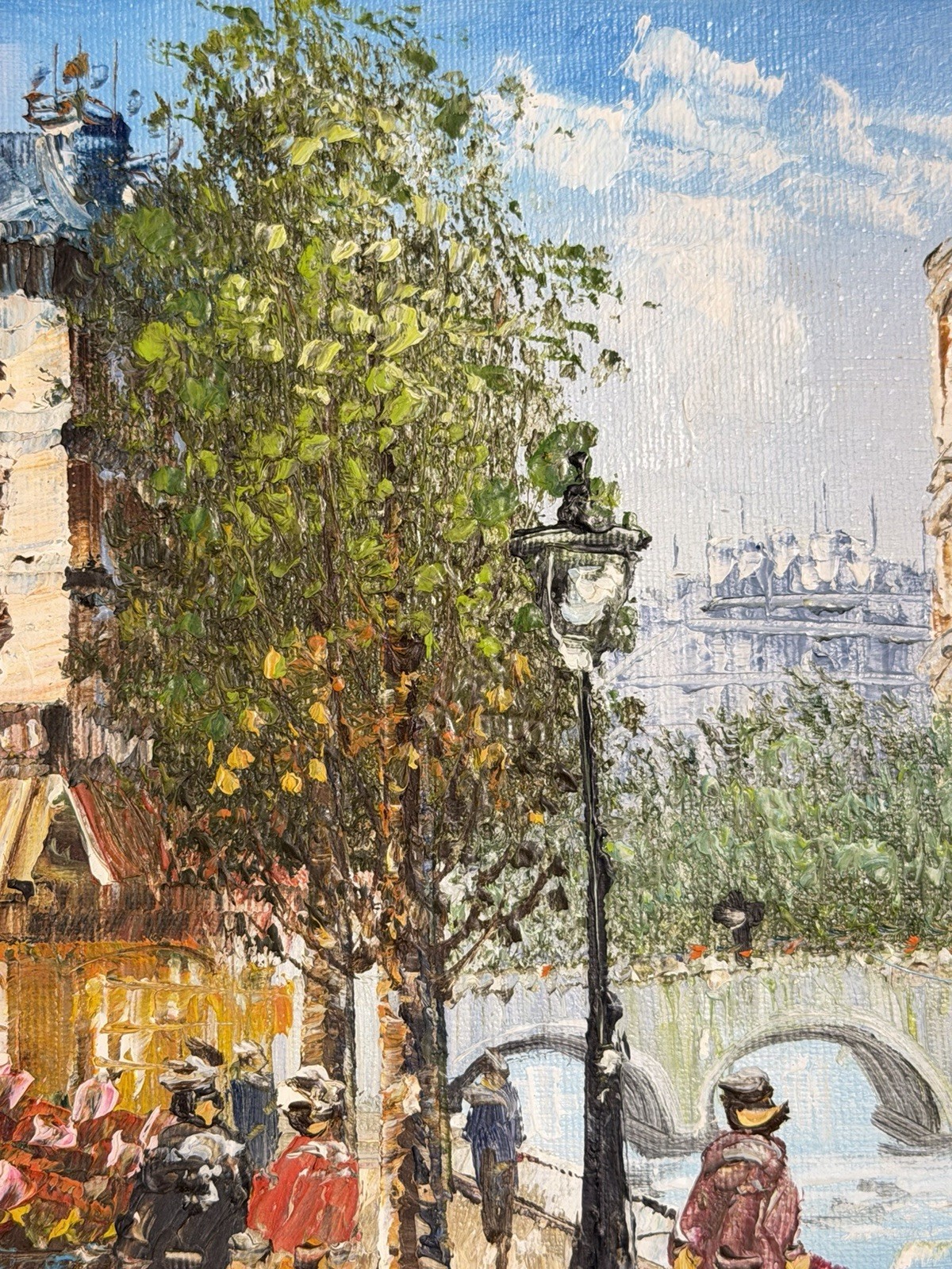 Impressionist Paris Scene Painting Caroline Burnett Gilt Frame