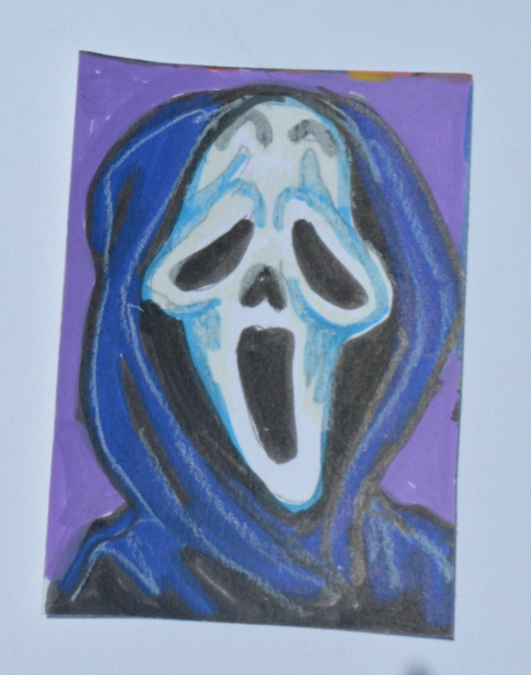 ACEO Original Art Card Horror Scream not a print
