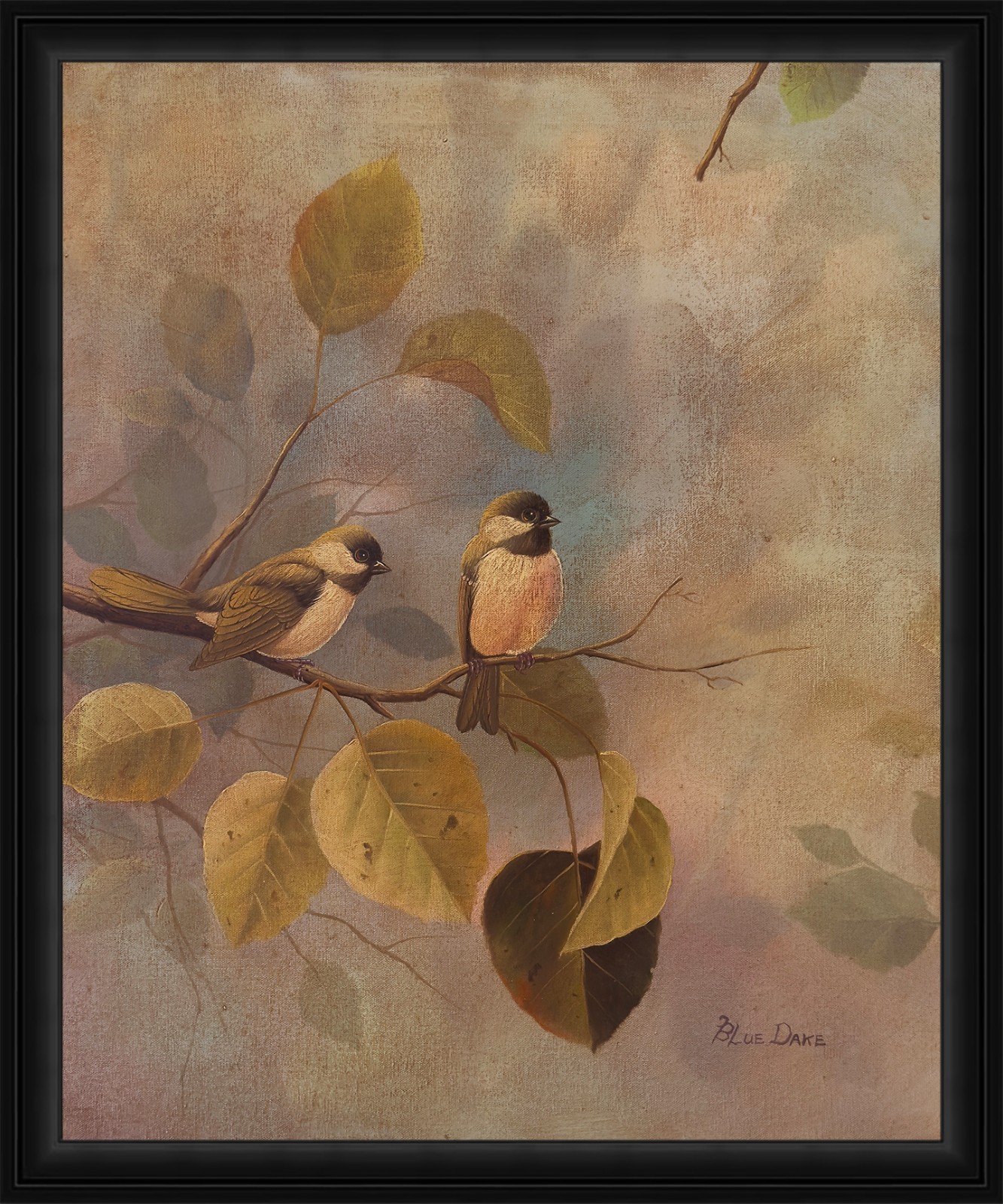 Signed Original Oil Painting on Canvas 20×24 Birds/Branch Floral Nature Artwork