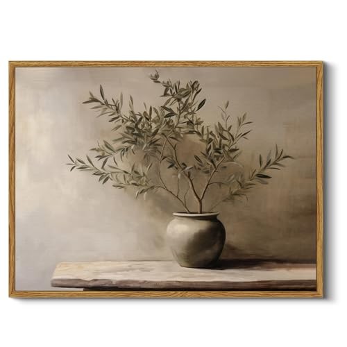 Framed Wall Art for Living Room Rustic Olive Branch Still Life Wall Decor