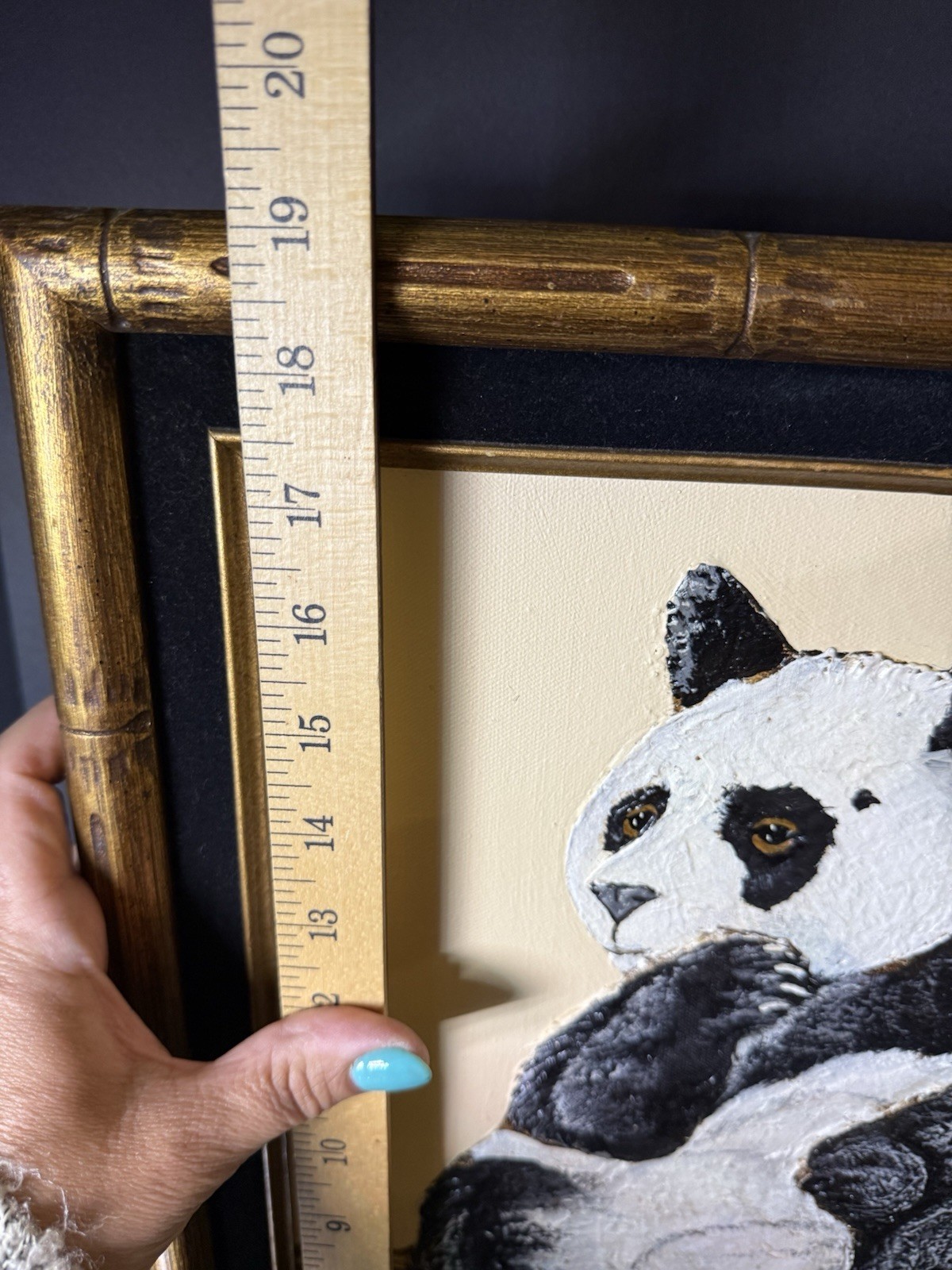 Vintage Original Signed Frank Walcutt Panda Dimensional Oil Painting w/ COA