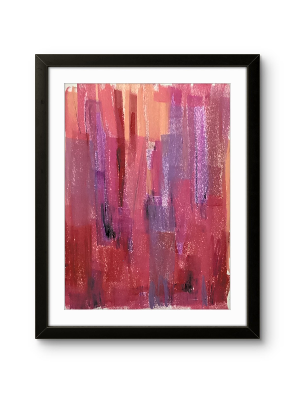 Pink Color Blocking Bright Urban Textured Abstract Art Original 11×14 on Paper
