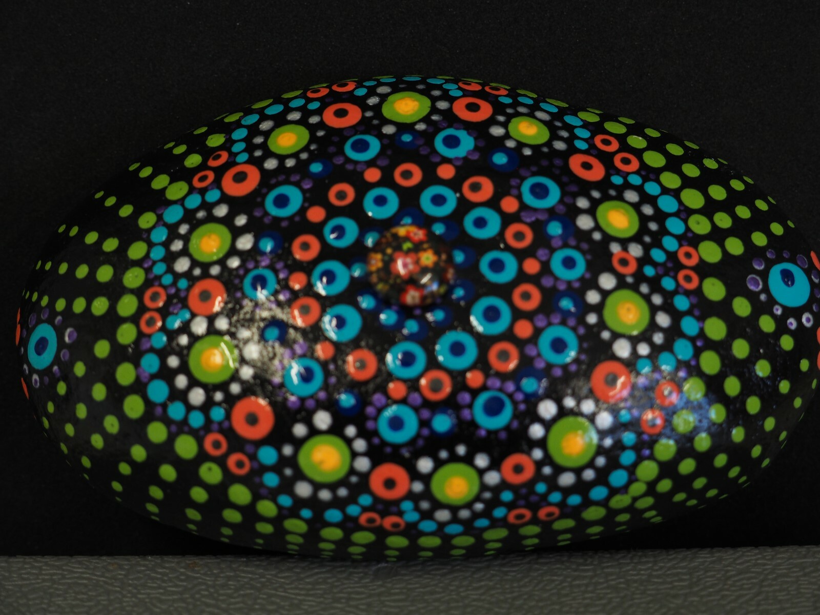 Handpainted Mandala Stone Peace Zen Healing Art Hippie Yoga Meditation Gift Rock