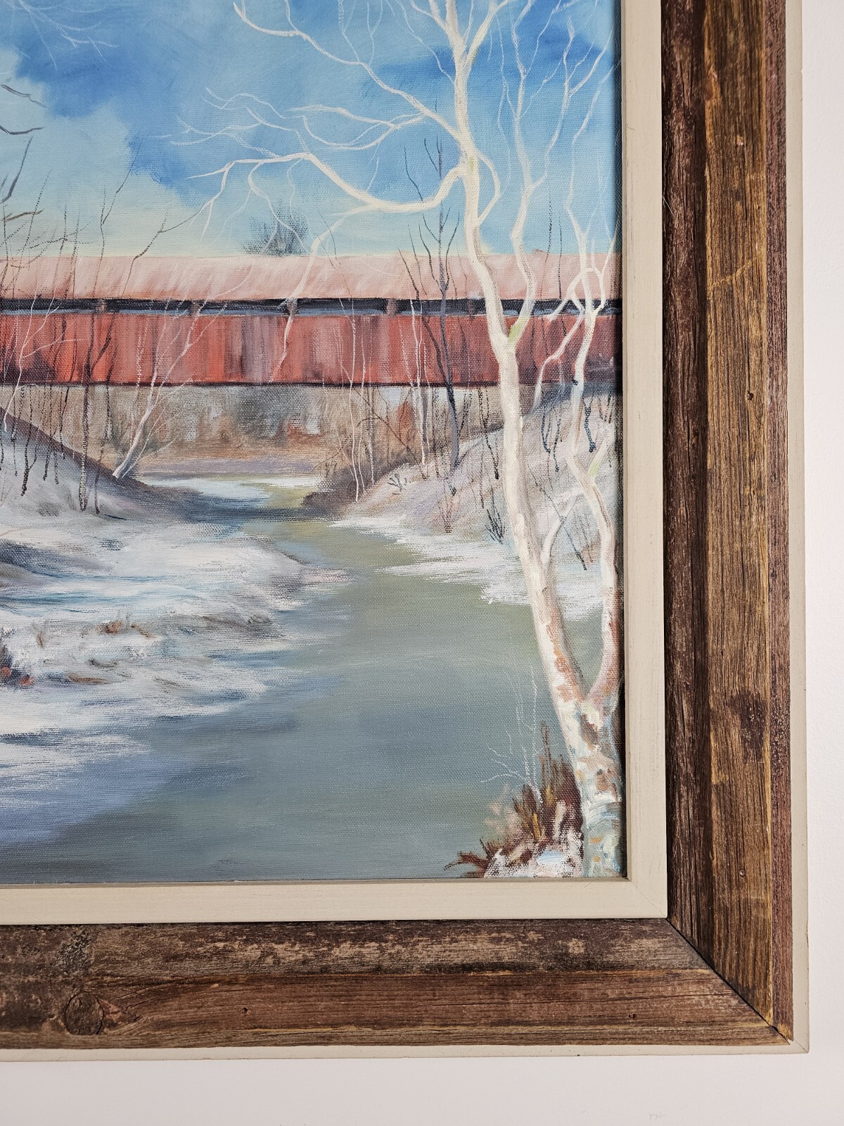 Vintage Original Signed Carl Mitchell Oil Painting 30.5×24.5 Framed Art VTG 1965