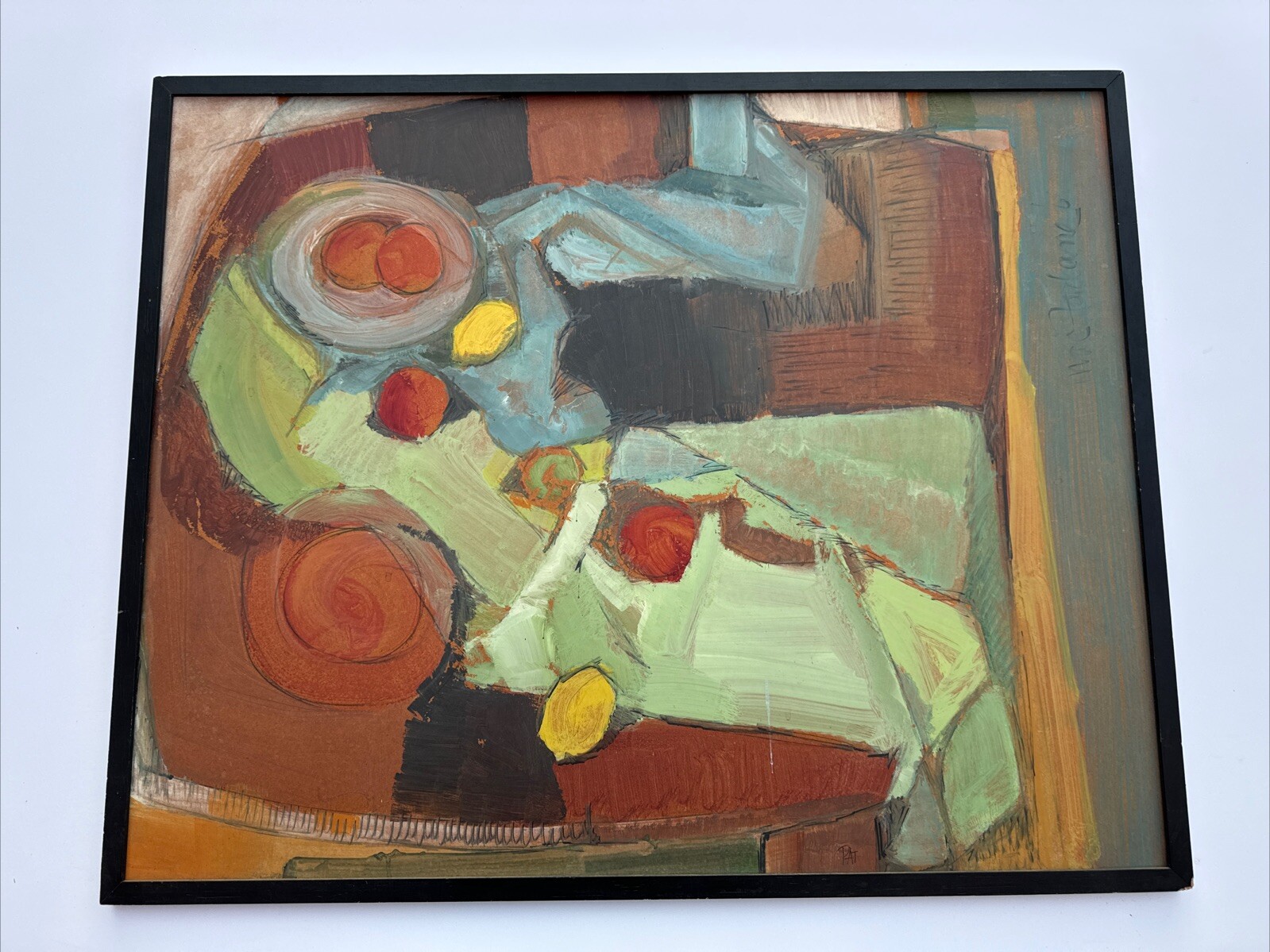 PAT MACFARLANE PAINTING MID CENTURY MODERN CUBISM ABSTRACT STILL LIFE LISTED