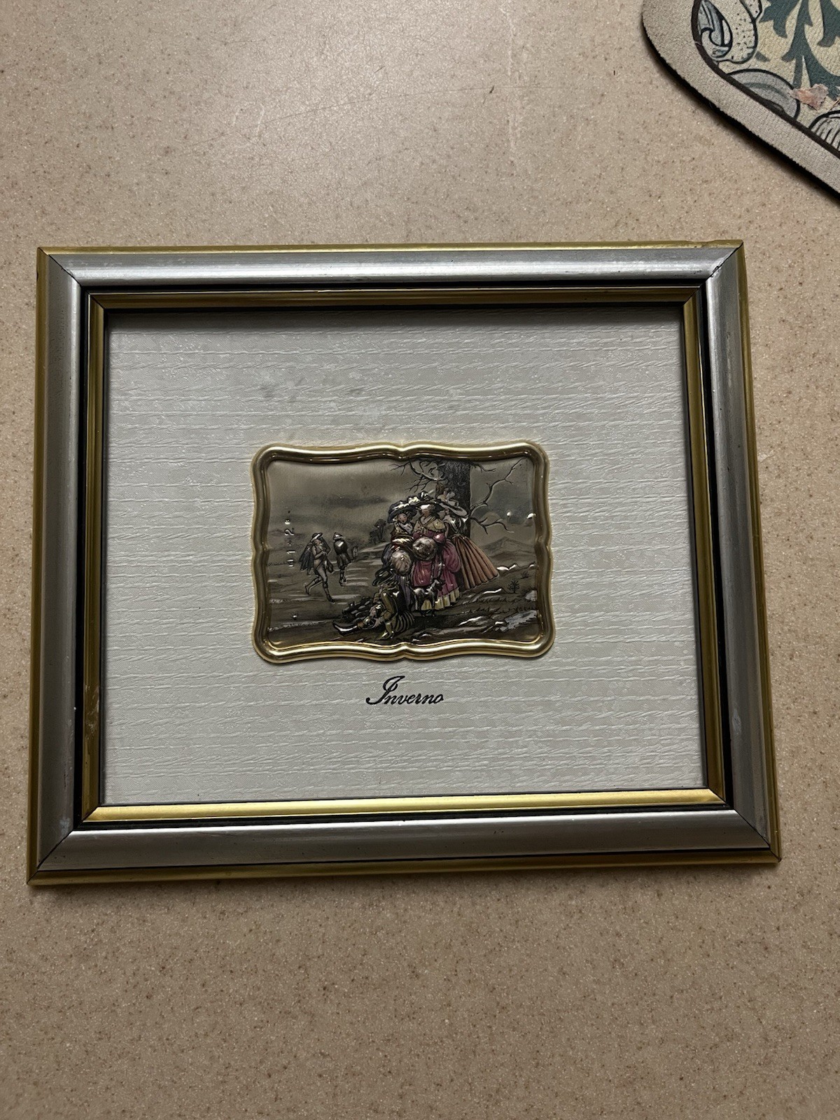 Vintage Creazioni Artistiche Sterling Silver 925 Framed Italy Winter Framed Art