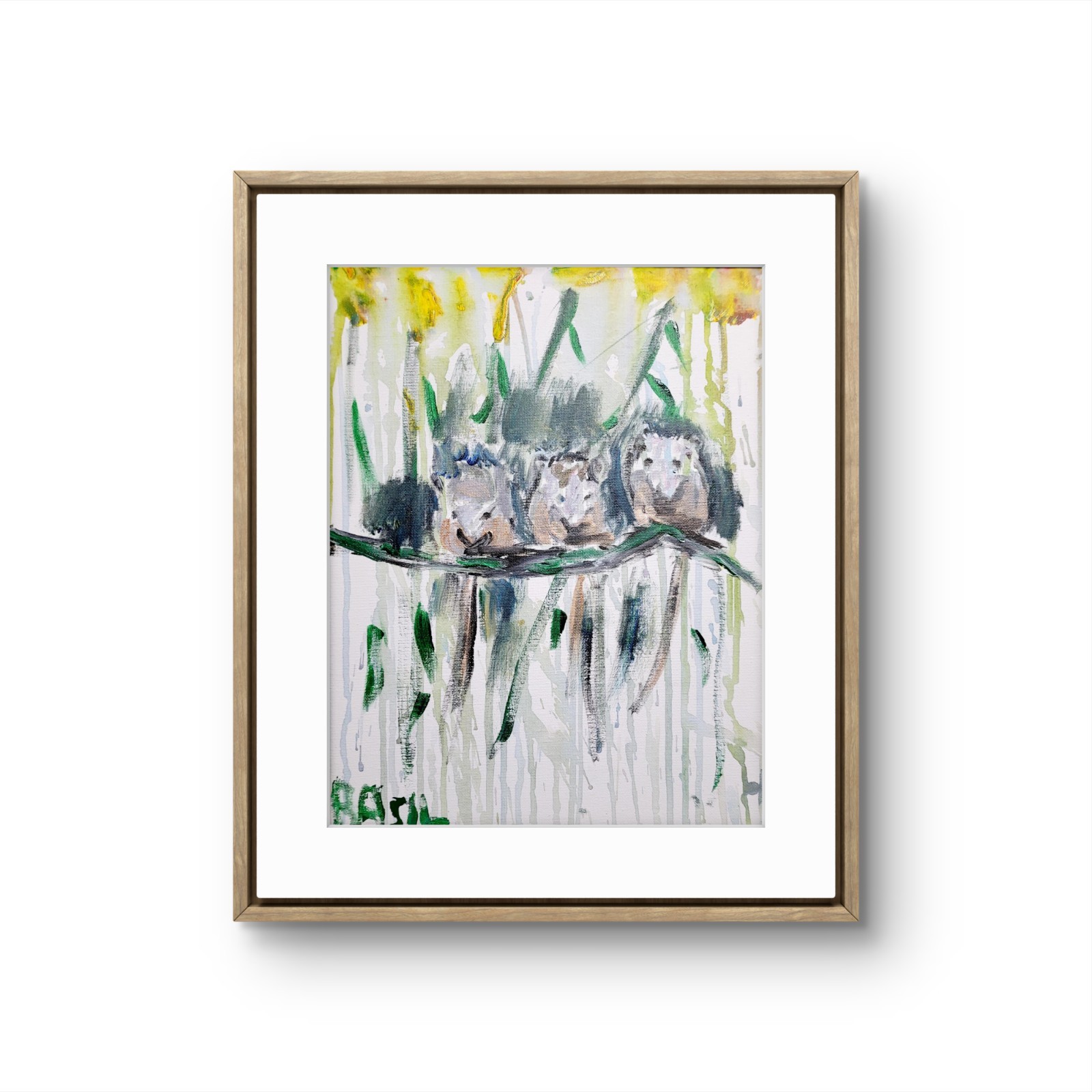 Mice Under Flower Canopy Unique Abstract Expressionism Wall Art 11×14 Canvas