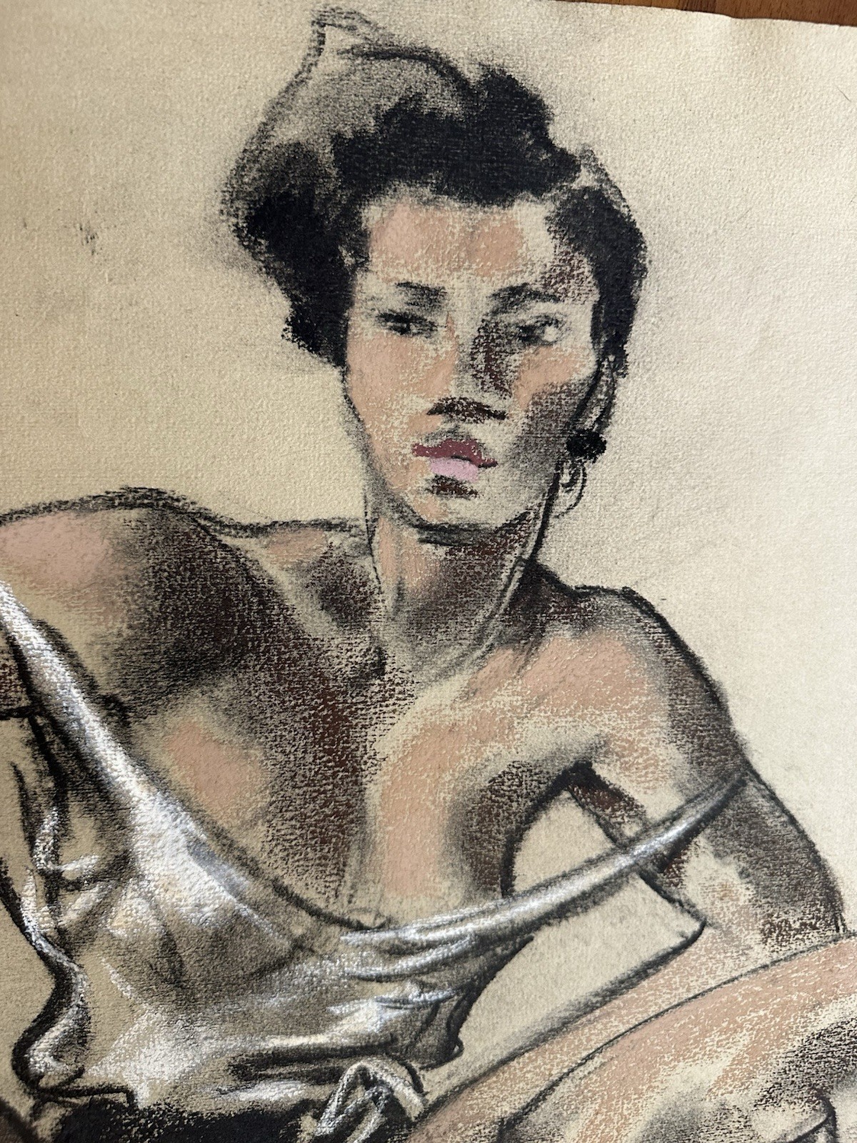 1940s African American Social Regionalism Painting Female Portrait Busoni