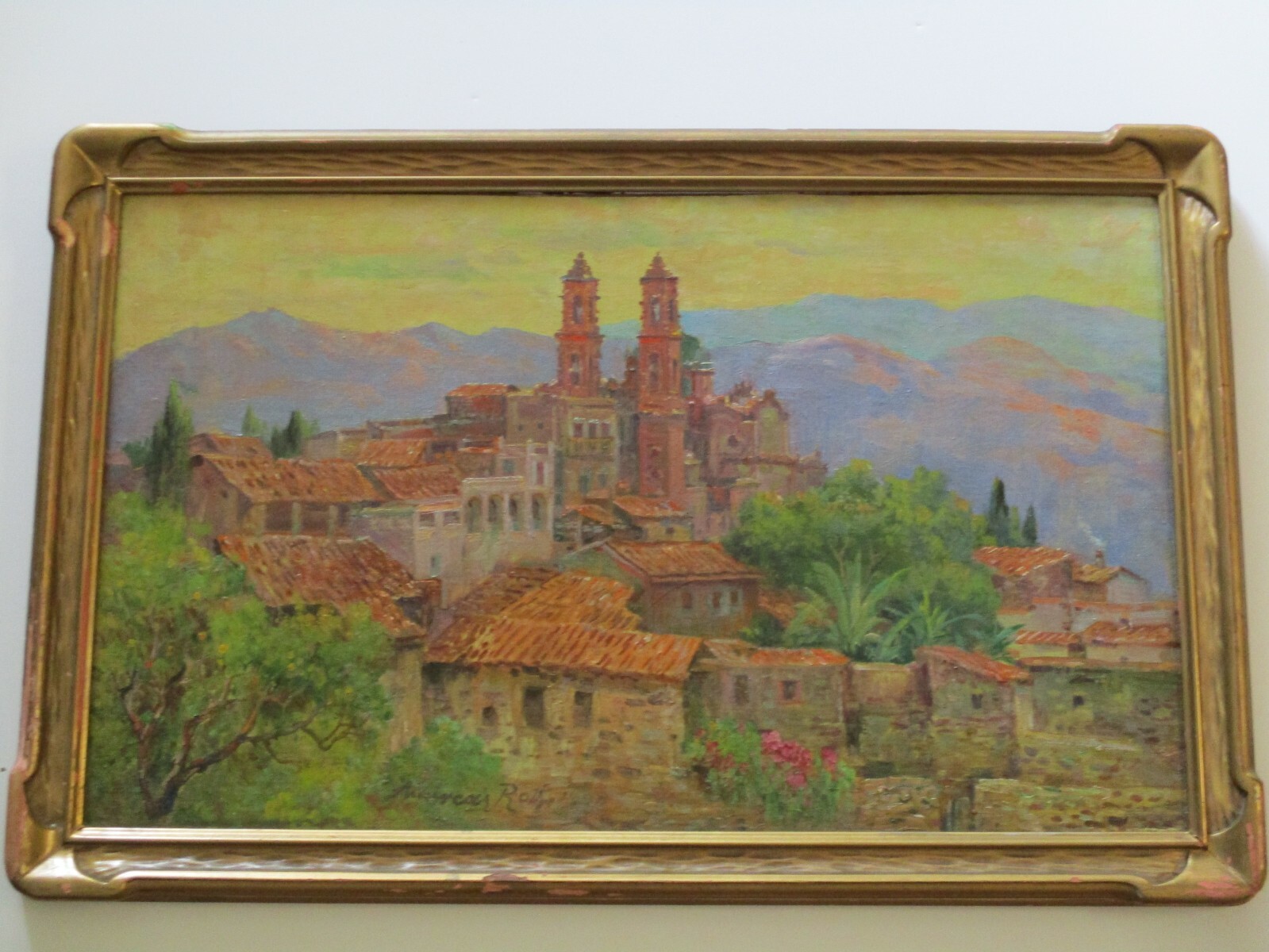 FINEST ANDREAS ROTH PAINTING EARLY CALIFORNIA ARTIST MEXICO TAXCO REGIONALISM