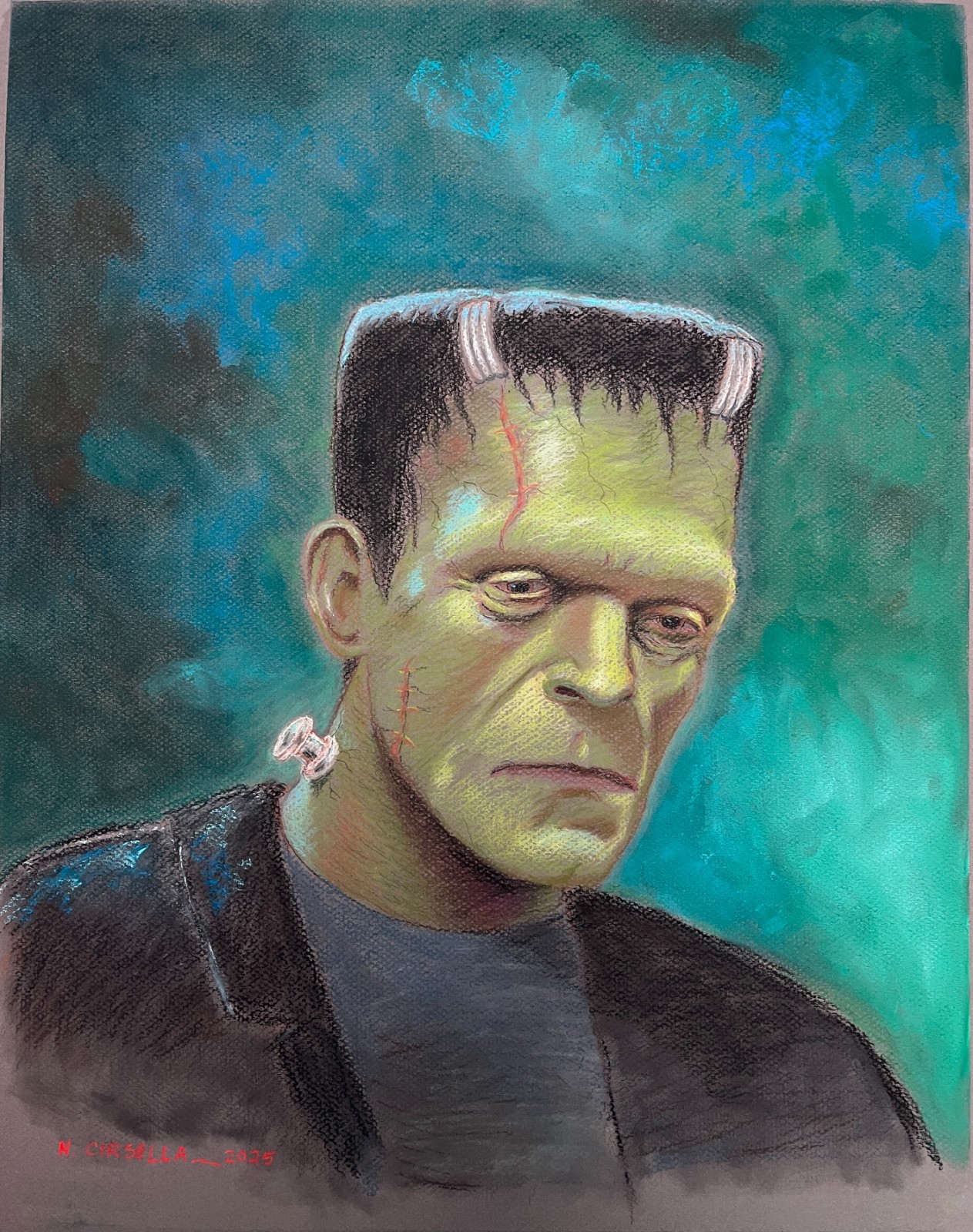 Original Art – Pastel painting of Frankenstein Monster – 16×20