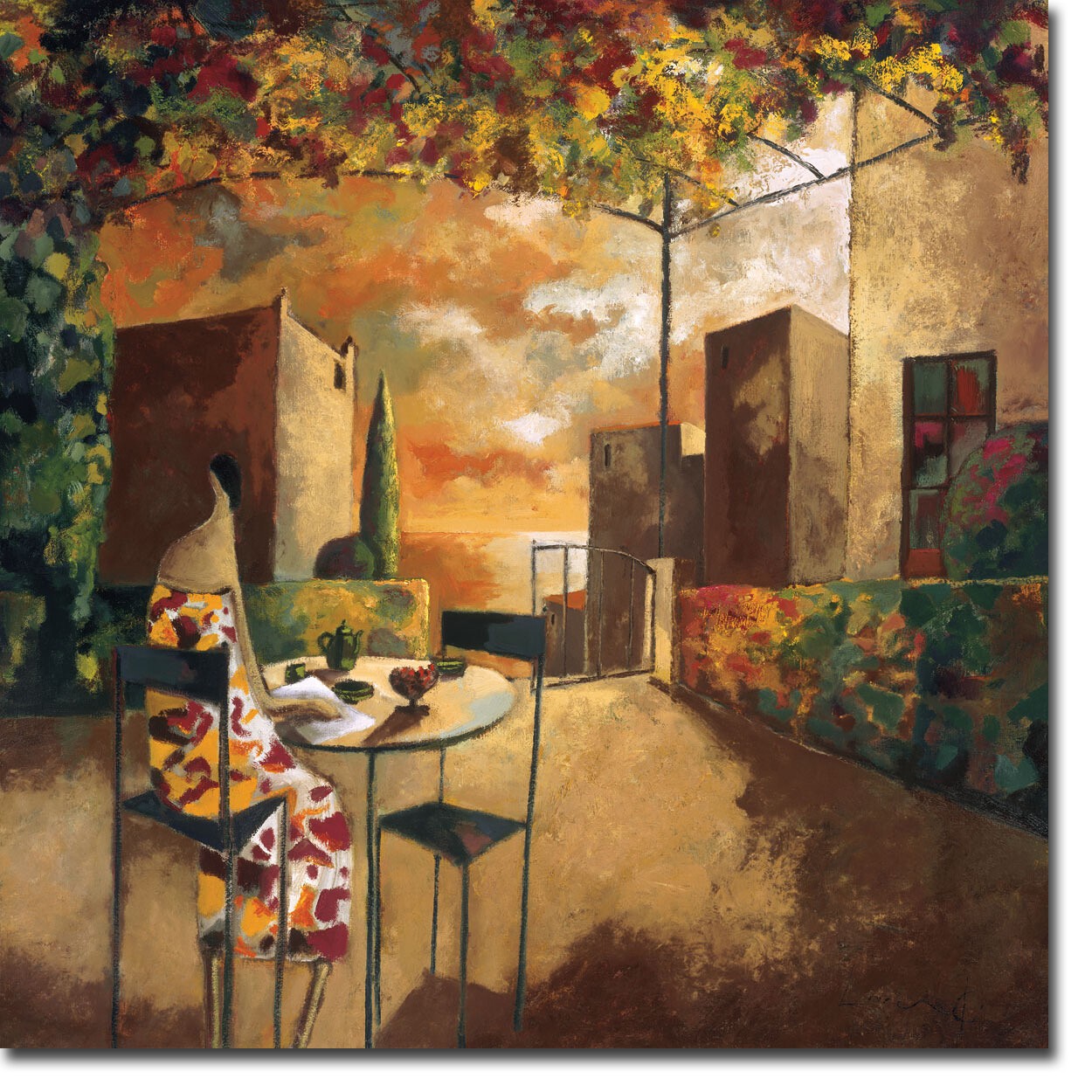 Cafe Al Jardi By Didier Lourenco Gallery-Wrap Canvas Giclee Art, 30 in x 30 in
