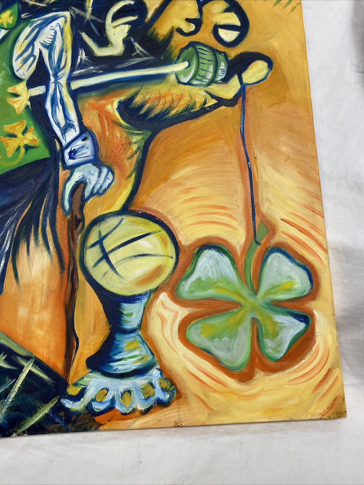 Original Oil Sports Painting of Larry Bird Boston Celtics NBA Padron *Scratched