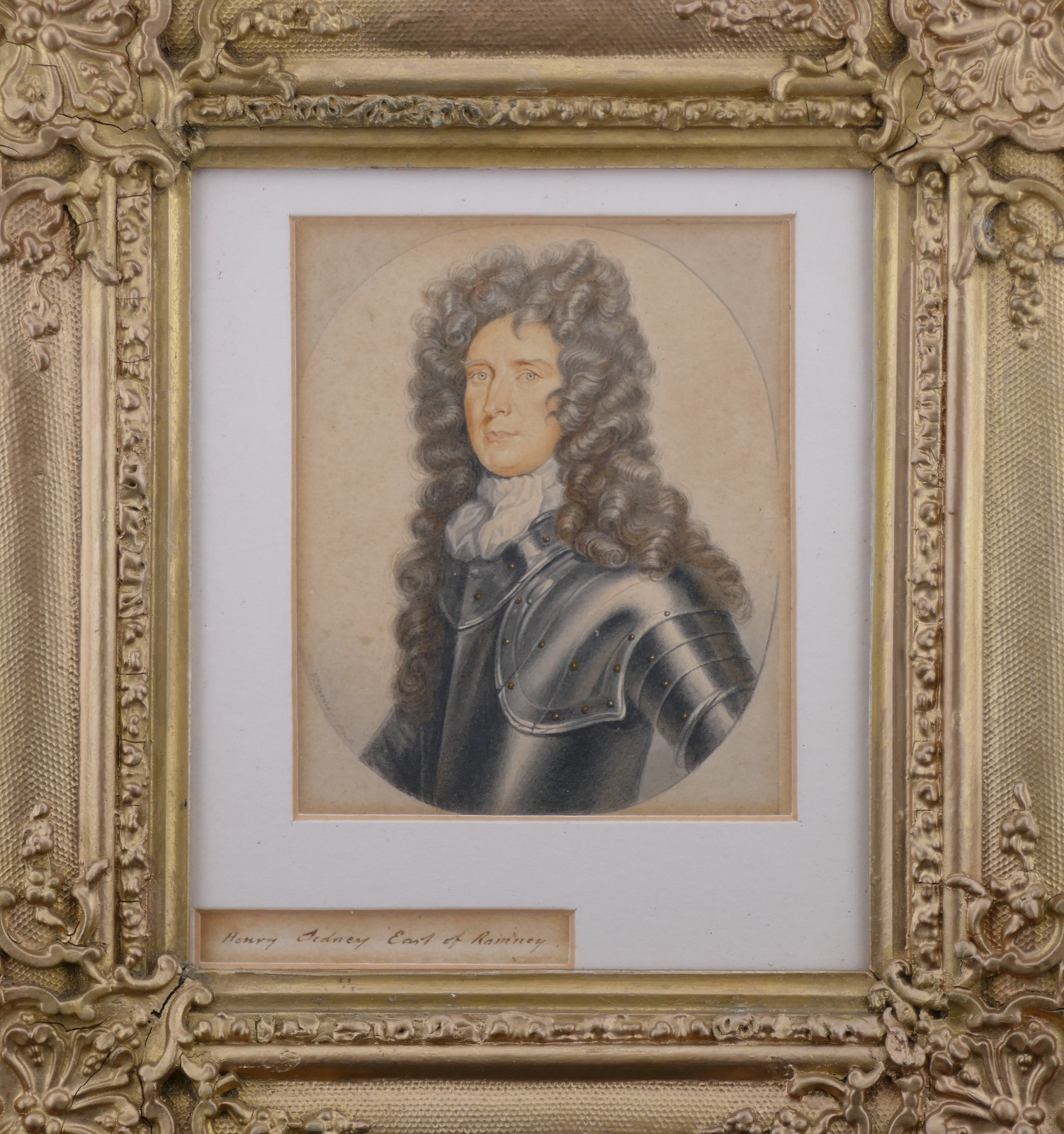 GEORGE PERFECT HARDING, SIGNED PORTRAIT MINIATURE, HENRY SIDNEY, EARL OF ROMNEY