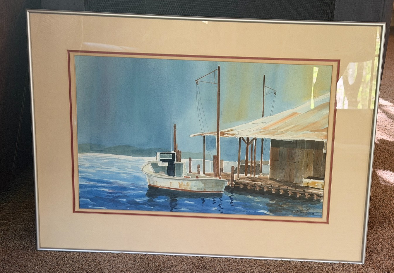 Framed Original Chesapeake Bay Workboat – Richard Goertemiller, 1978 – 27×20