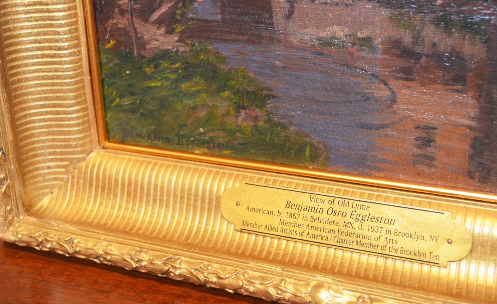 Old Lyme CT. by Benjamin O Eggleston, oil on canvas, nicely framed, clearly sign
