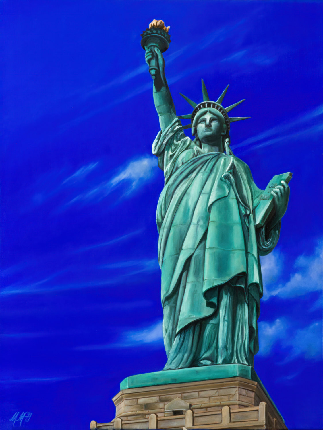 🔵 Freedom’s Gaze / Original Oil Painting Statue of Liberty NY