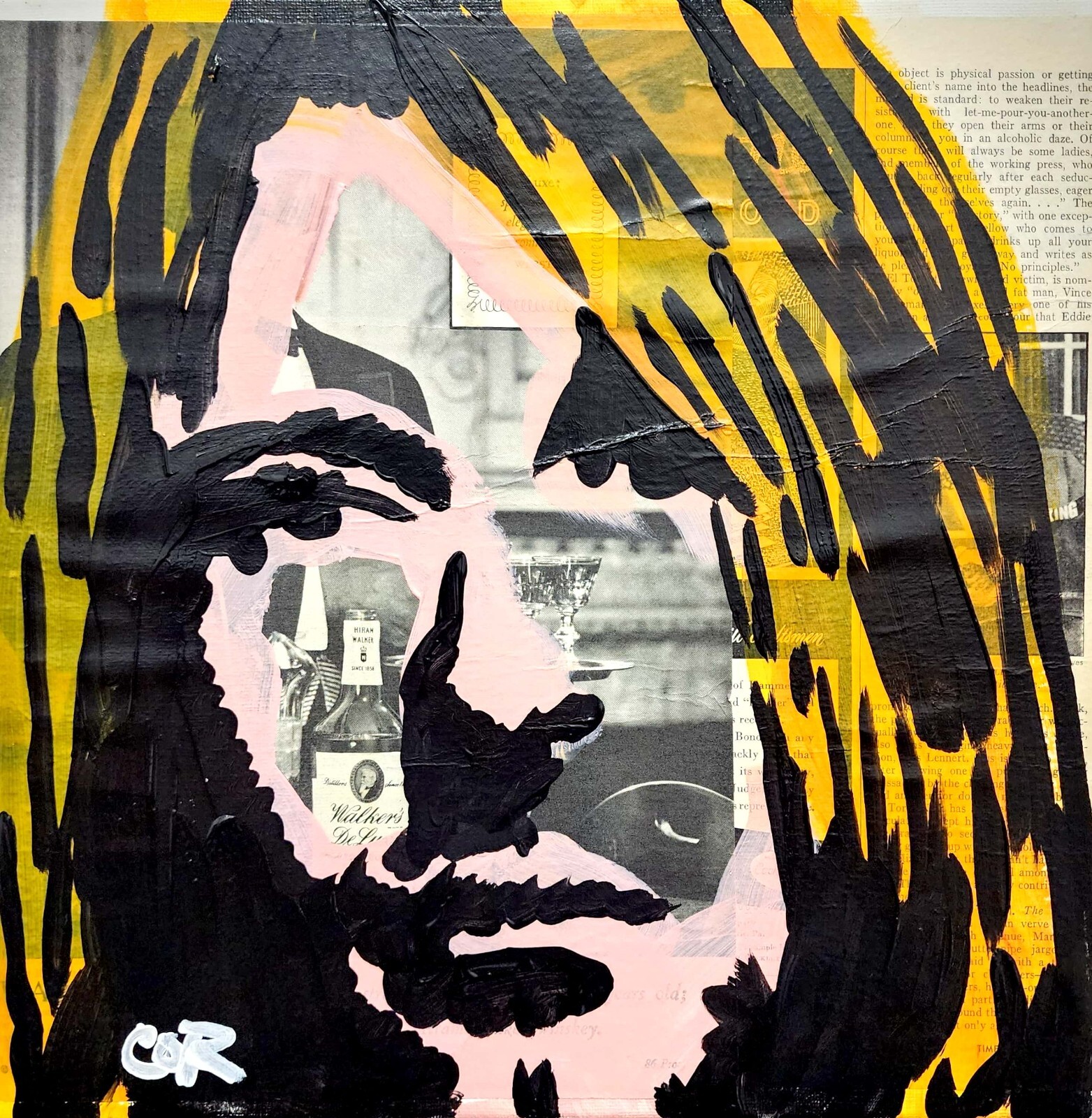 CORBELLIC EXPRESSIONISM 12X12 KURT COBAIN HANDMADE SIGNED COLORFUL ART PAINTING