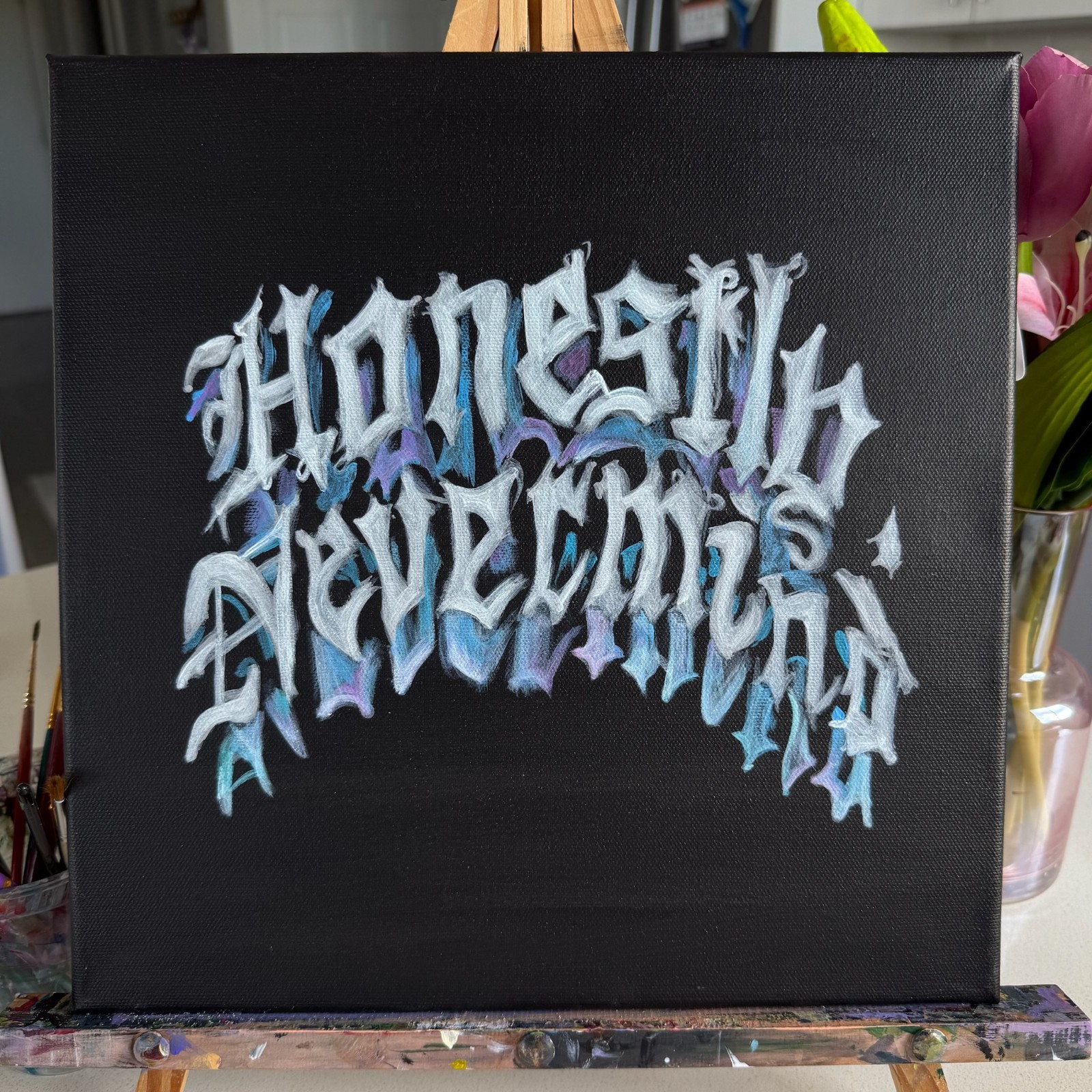 Drake Honestly Nevermind Album Cover Hand Painted Canvas 12×12 Handmade Painting
