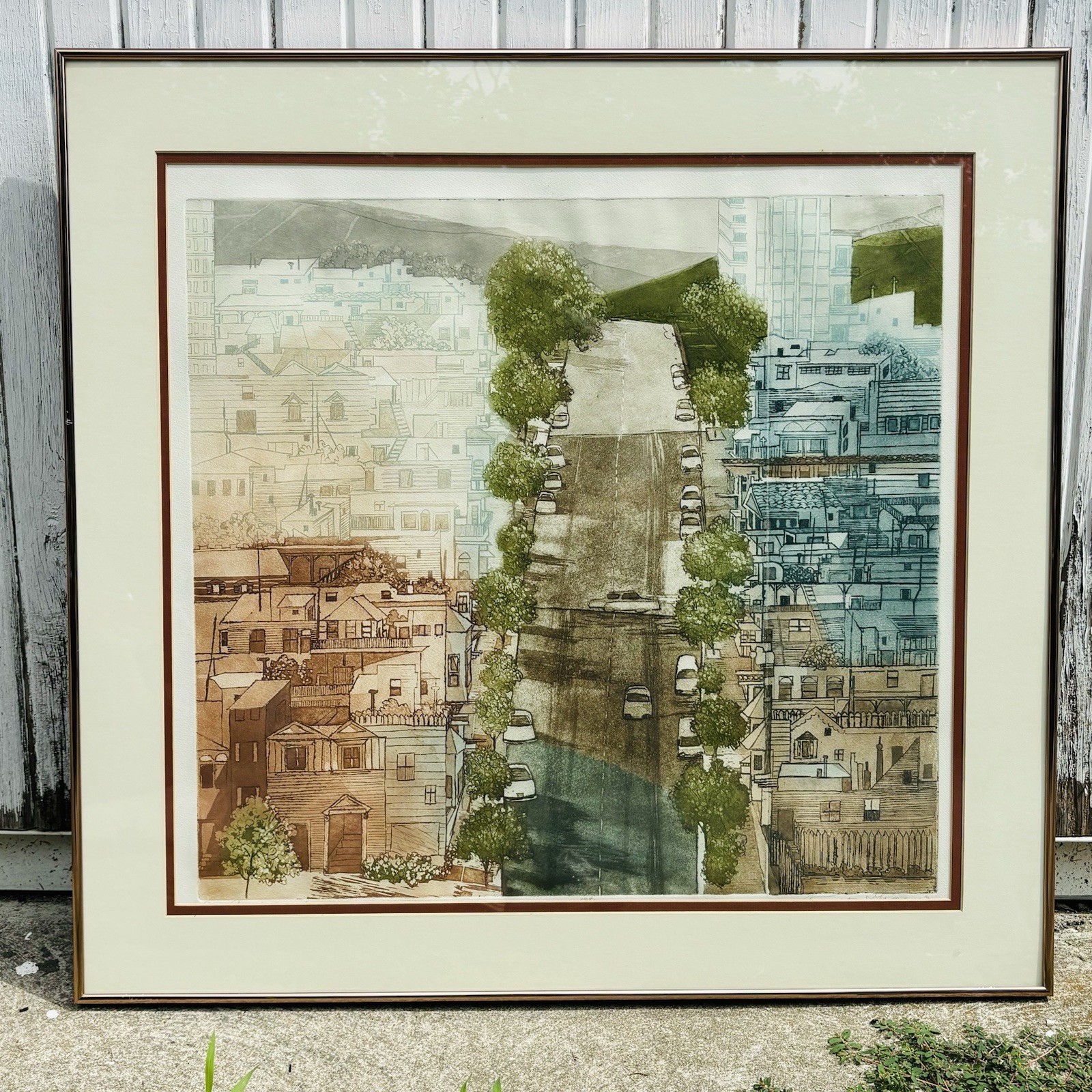 “San Francisco – Up” Rusta Groewe Watercolor Serigraph California Signed Print