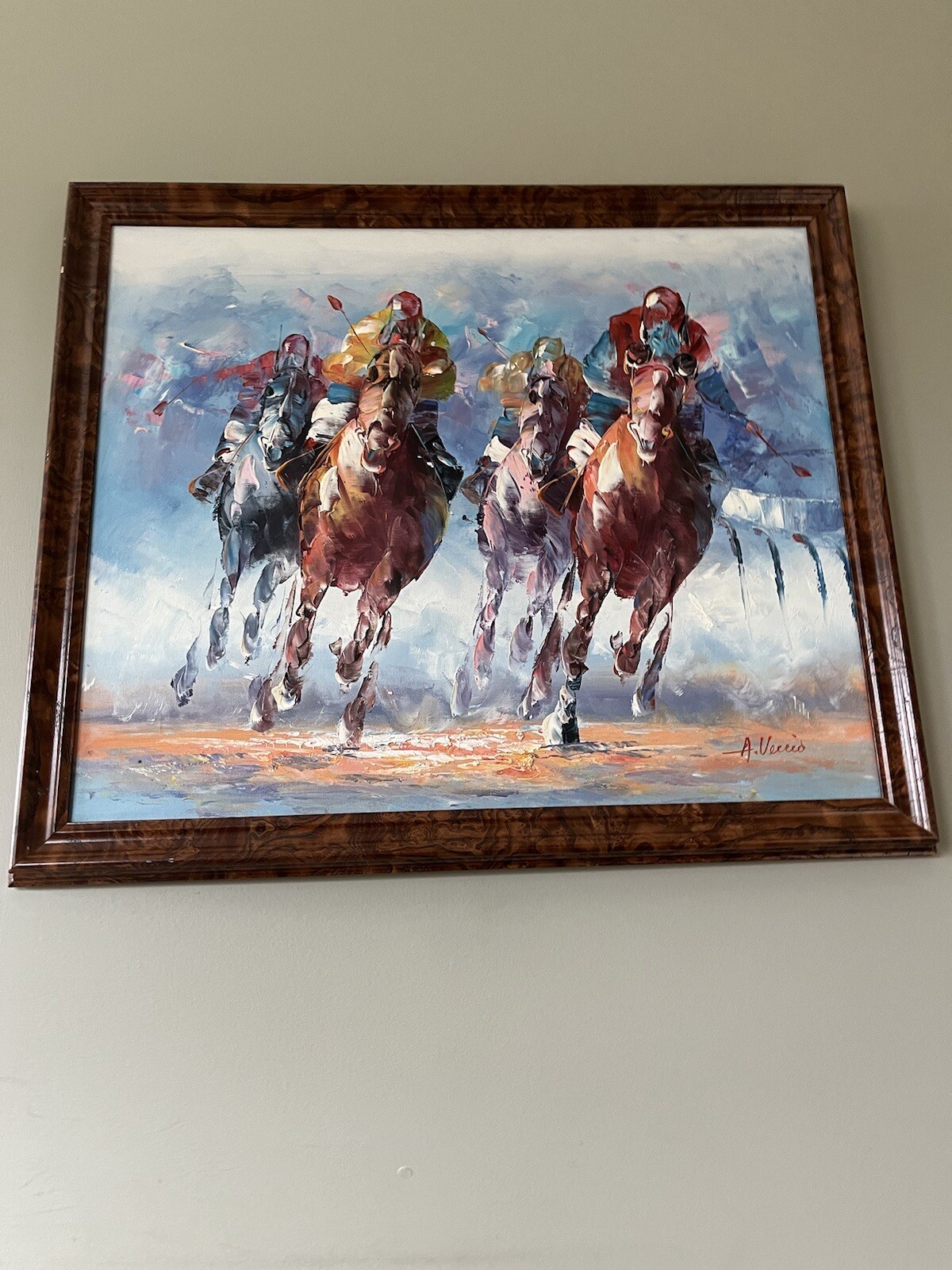 Race Horses On The Run By A. Veccio