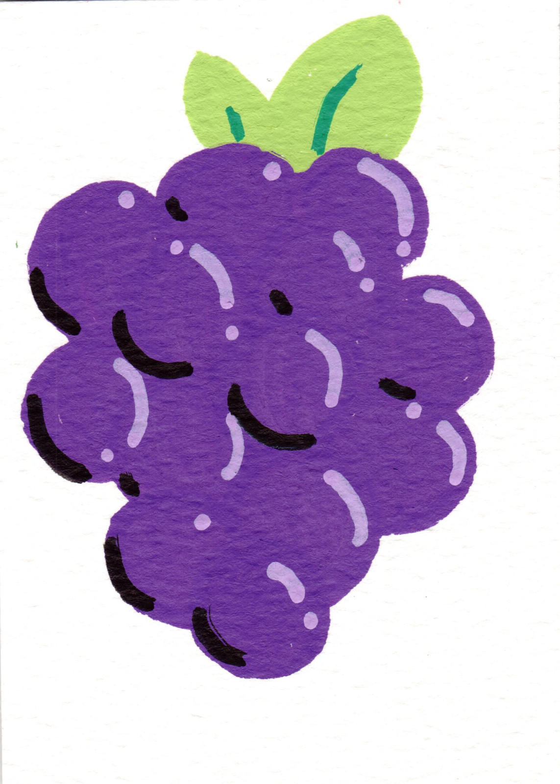 ACEO Acrylic Art Card – Grapes – Fruit – Purple – Food 2.5×3.5