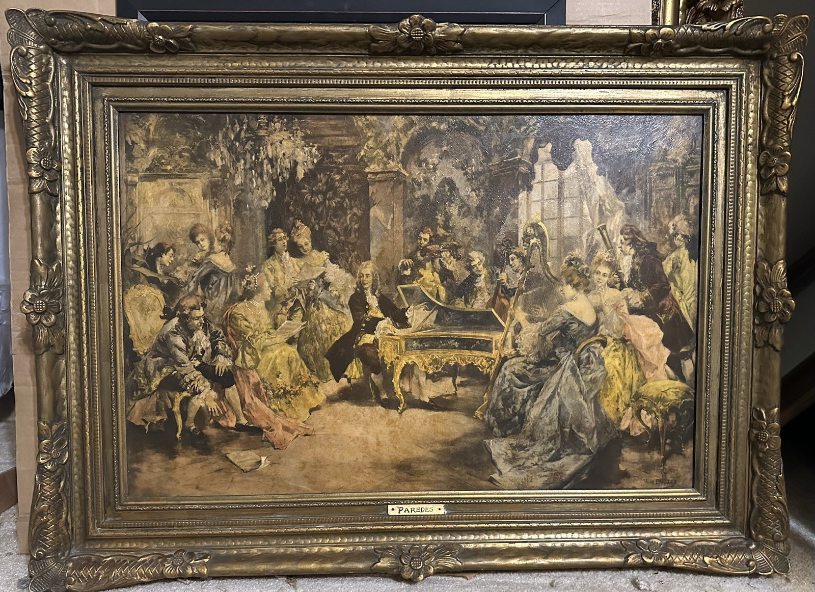 VINCENT. DE PAREDES «MOZART AT THE COURT OF MARIE ANTOINETTE ORIGINAL OLD PRINT