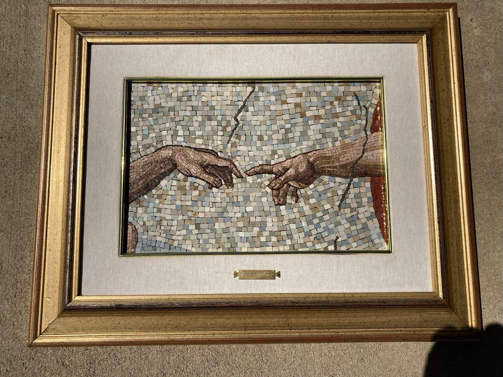 RARE VATICAN LARGE ICONOGRAPHIC MICRO MOSAIC MASTERPIECE SIGNED TRAVERSARI 1999