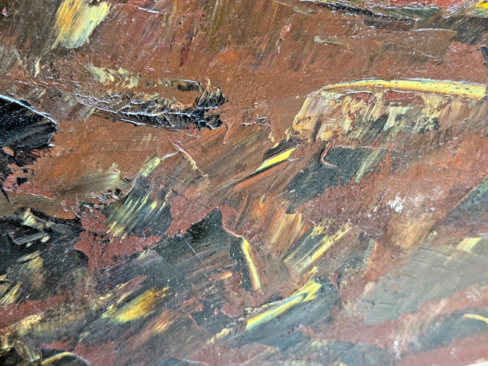 Original Vintage Early 1970s MCM Art Painting | Heavy Pallet Knife & Texture