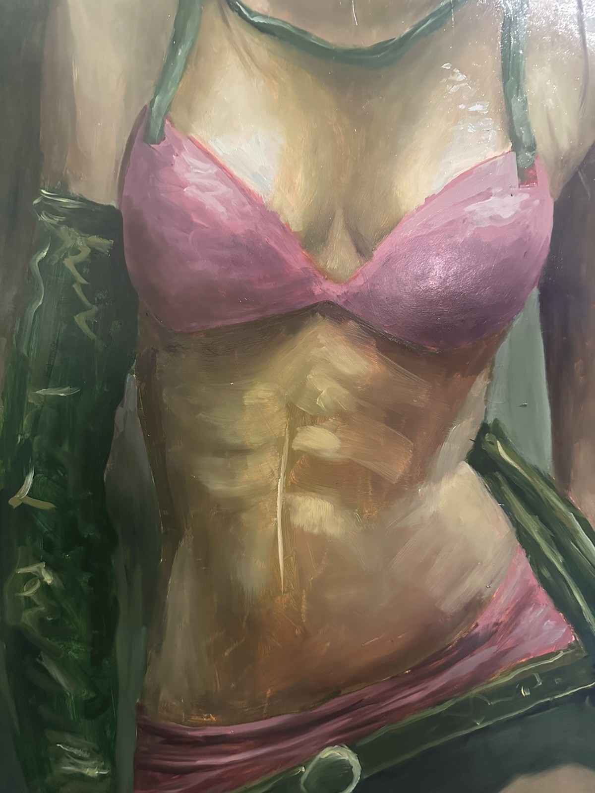 Original Oil Painting by ZM – Woman Alien Hybrid on Panel Ready to Hang