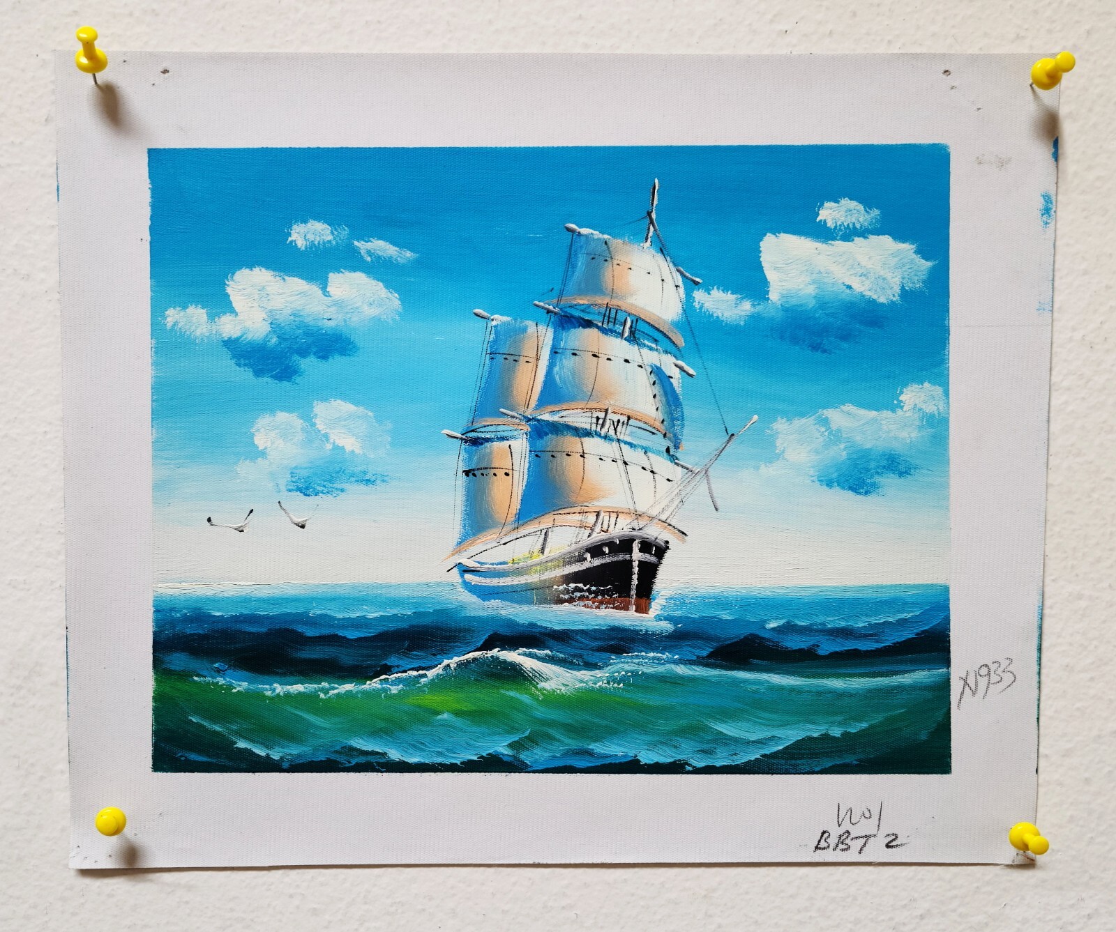 Clipper Ship – #5E-BBT-2, 8×10 , Hand painted Oil Painting on Canvas