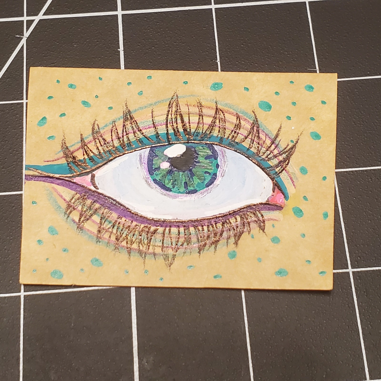 Green Freckles – Tiny Art – Eyeball Painting – Makeup