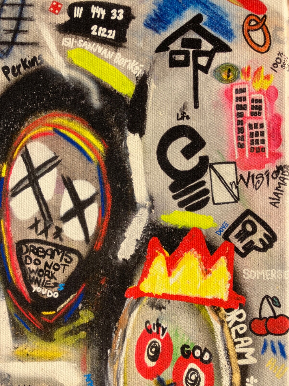 Original postmodern graffiti style reference colorful giclee canvas print