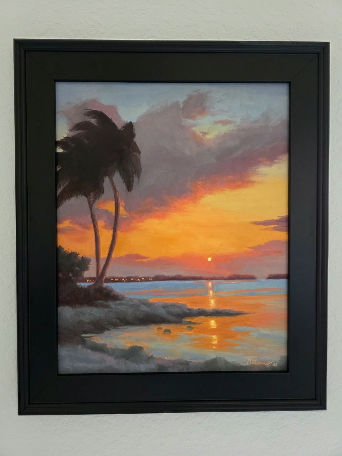 16×20 Oil Painting With Black Wood Frame. Florida Anytime