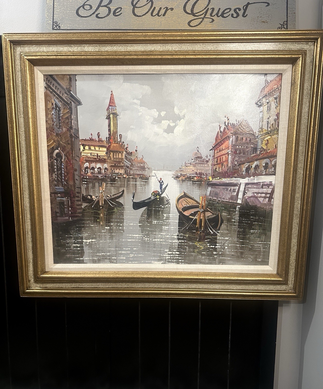 Mid 20th Century Signed Antonio DeVity Original Oil Painting Venice Italy 27×31