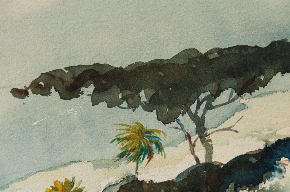 Original SIGNED Winslow HOMER, Bahama Beach Walker W/C on Paper 1885 GAURANTEED