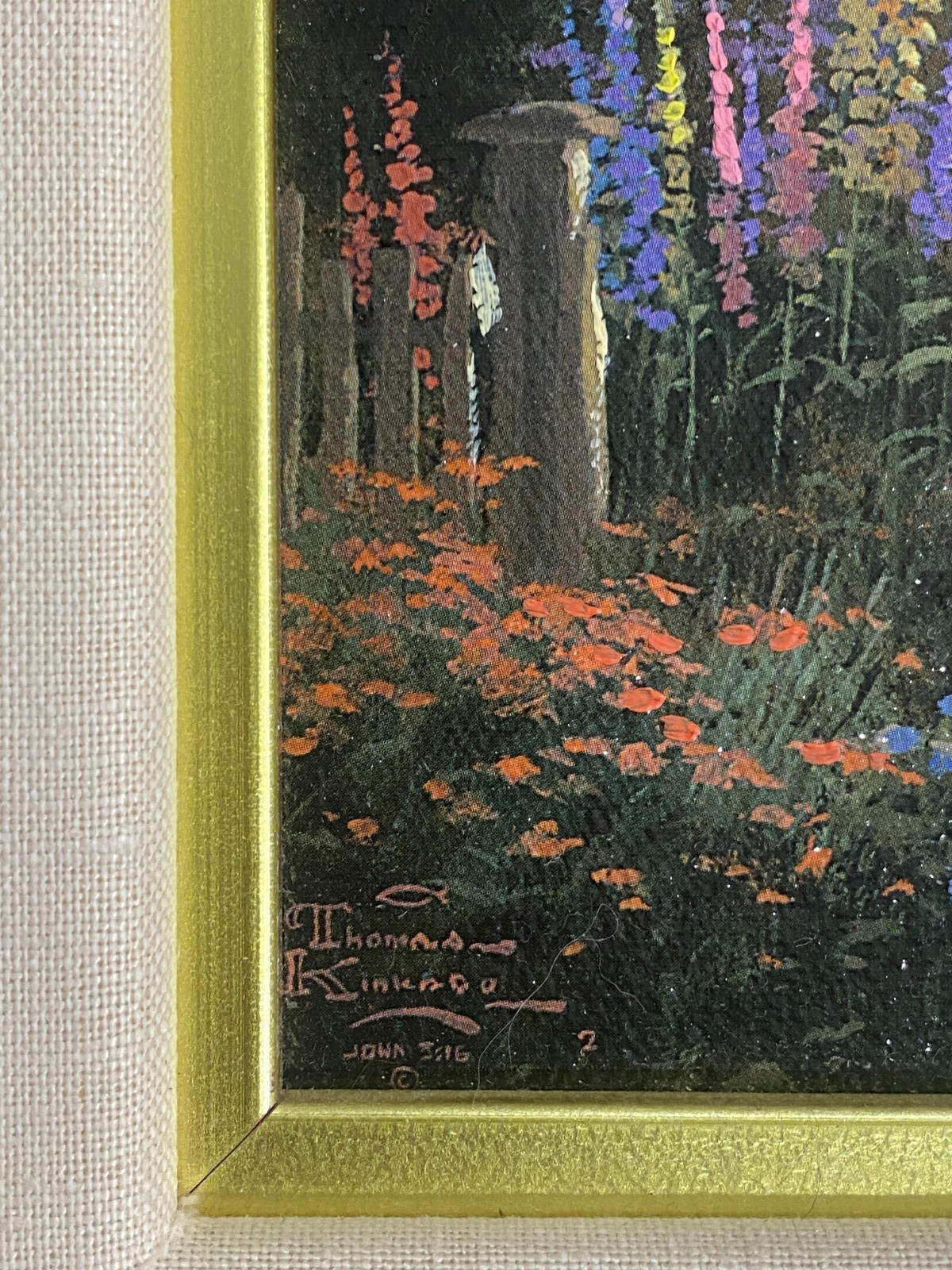 Thomas Kinkade «Candlelight Cottage» Framed Oil on canvas.