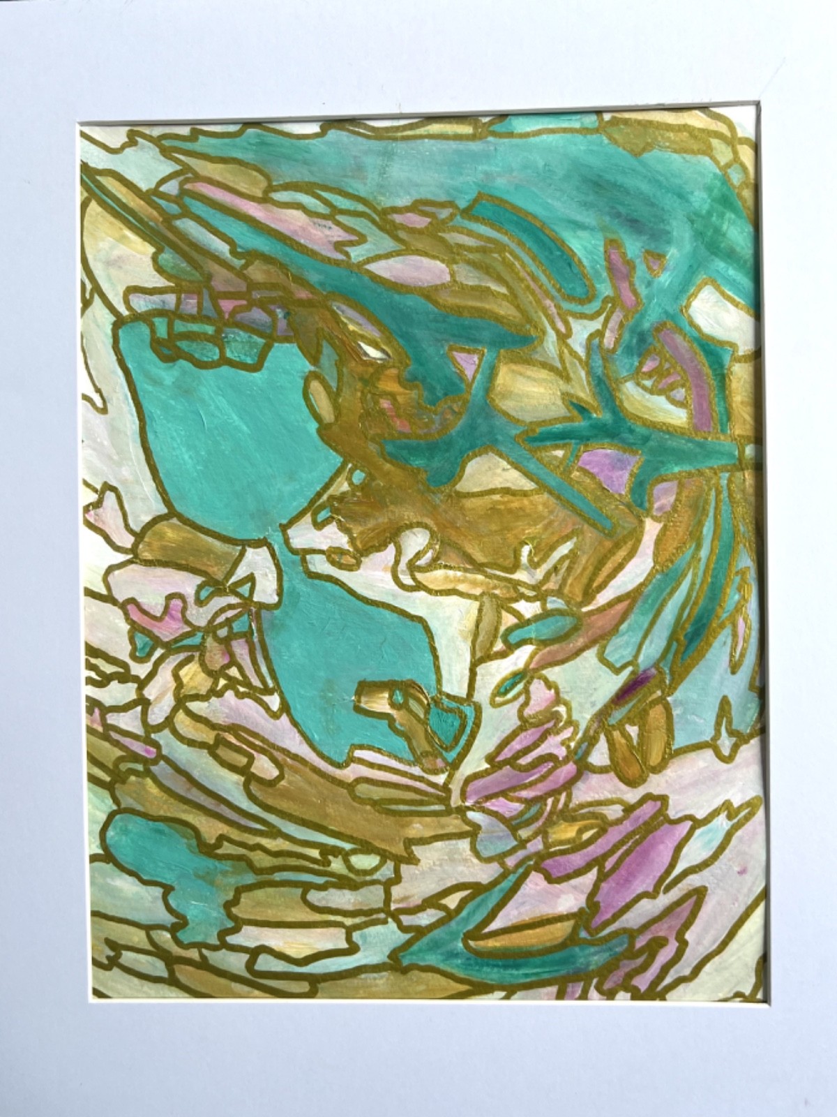 Painting Abstract Original Acrylic Matted 11×14 Modern Colorful Art Jimarieart