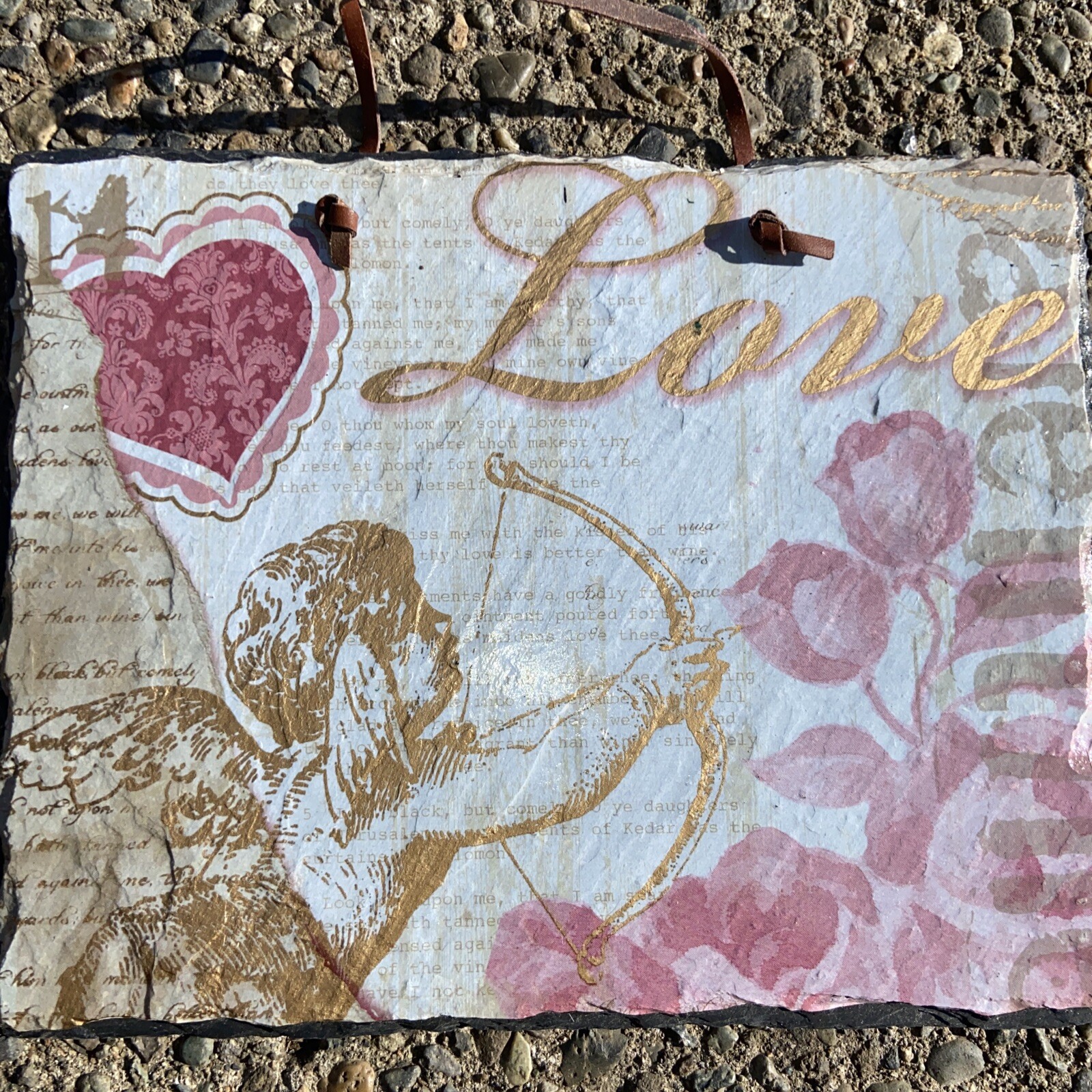 Painting Abstract Original Marble Primary Art Acrylic “Love”