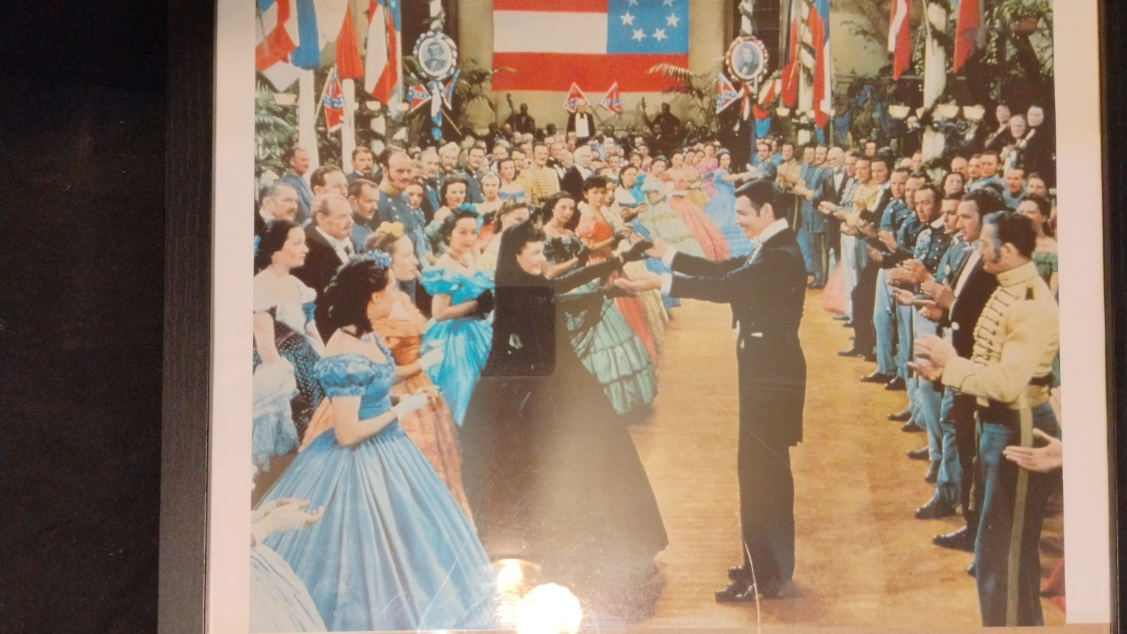 GONE WITH THE WIND FRAMED PHOTO POSTER SOUTHERN BALL RHETT AND SCARLETT DANCE