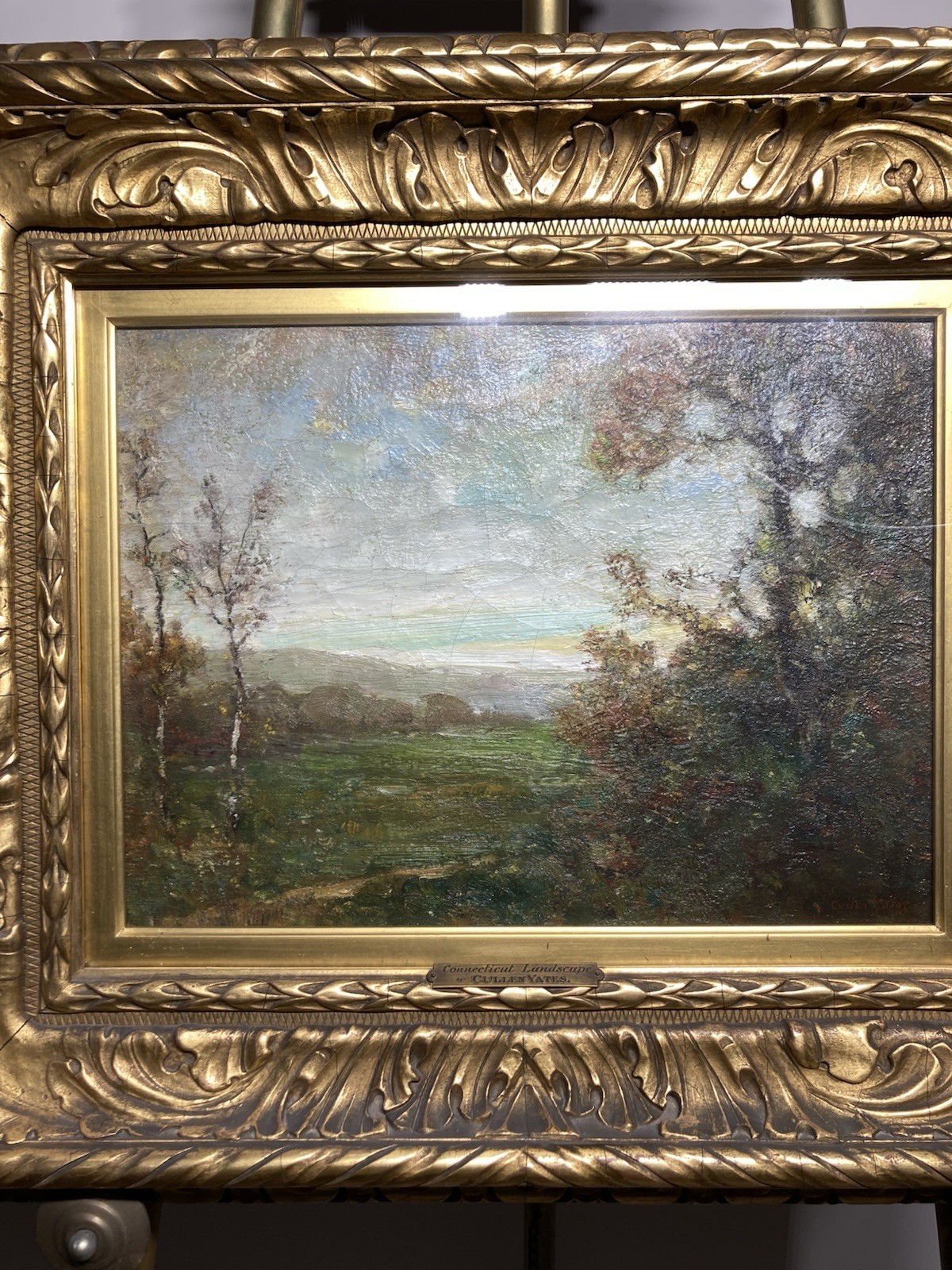 Cullen Yates American Tonalist Impressionist “Connecticut Landscape” Oil Ptg.