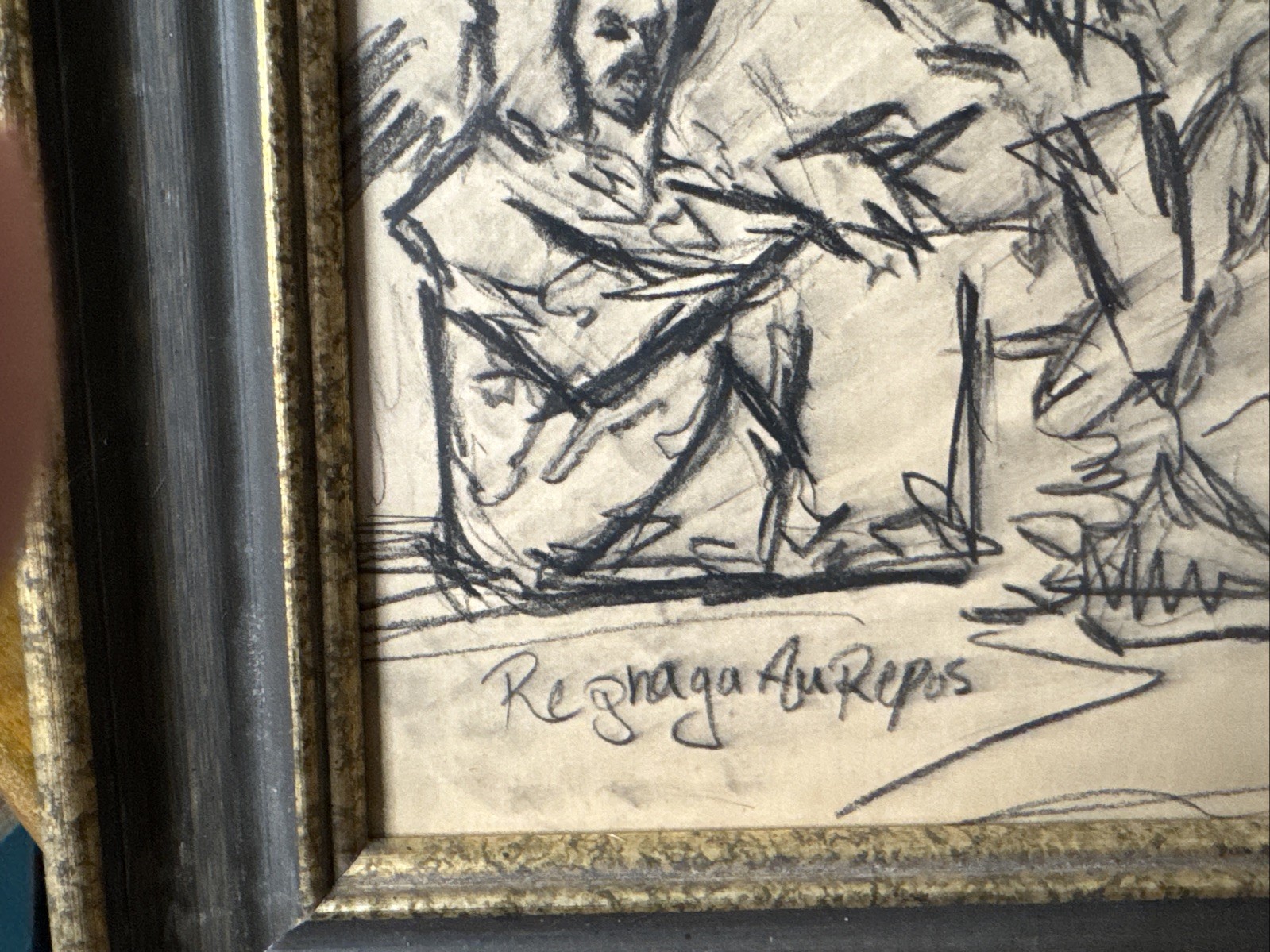Charcoal Drawing On Smooth Panel , Signed Dated ,rare , Original ,