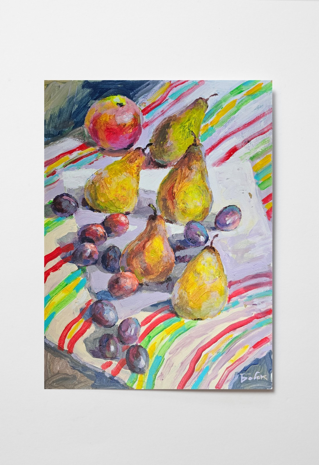 Oil painting Pears Ukrainian painter canvas Unframed Decor original still life