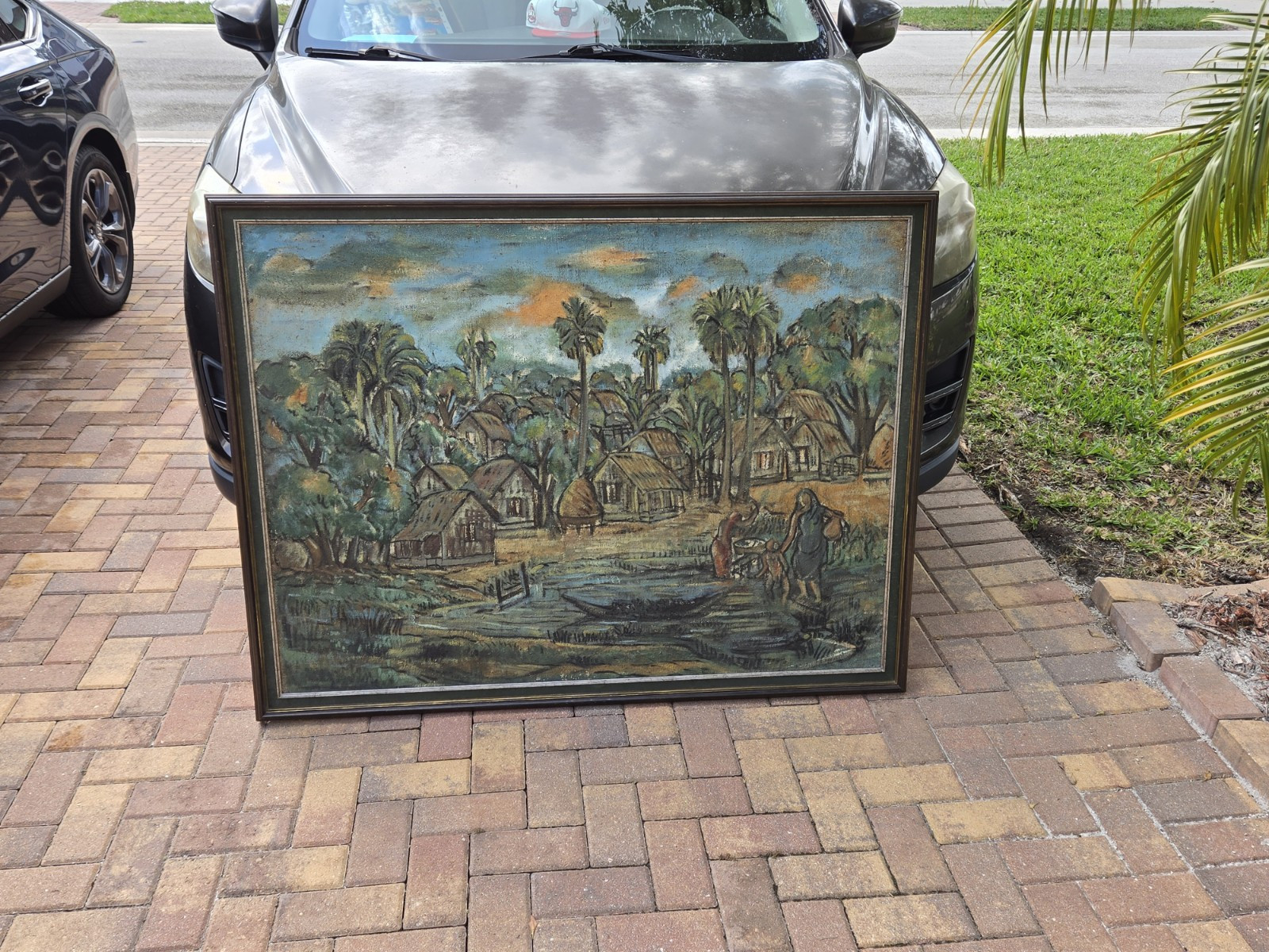 Original Painting On Canvas Signed Framed OOAK Unknown Artist 40″x51″ READ