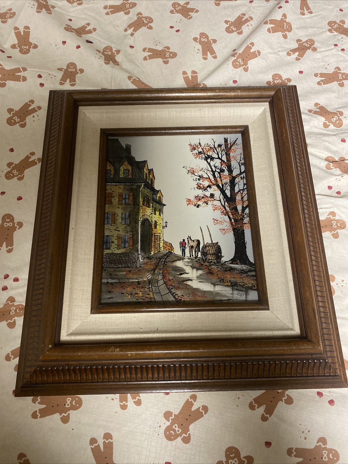 Original Oil Signed L. Ryan – Moody Murrano Eve With C.O.A On Back 17.5”x15.5”