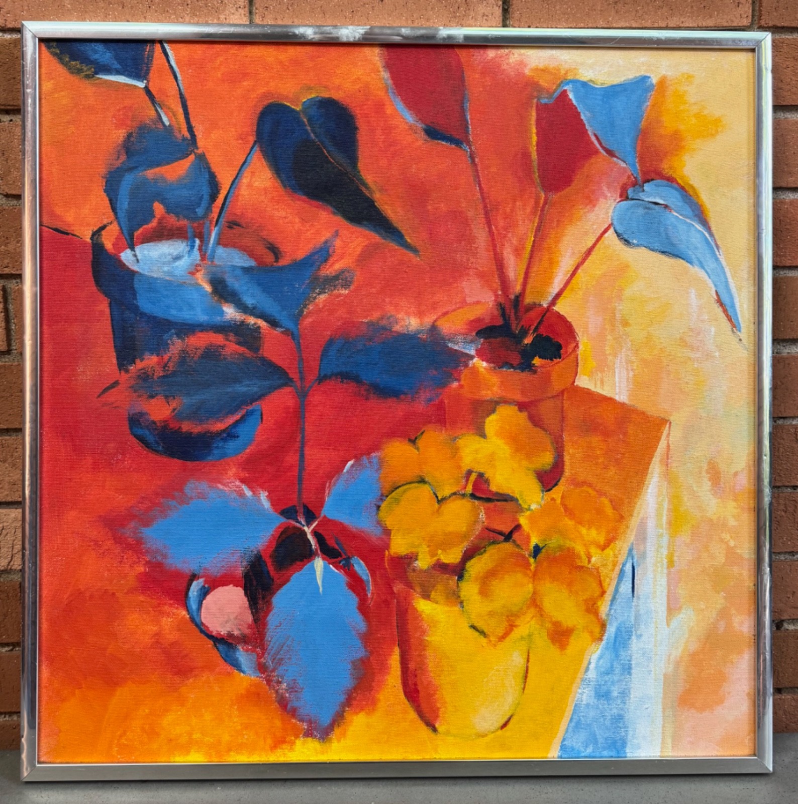Vintage Floral Flowers Plants Still Life Oil Painting Modern Art Wall Hanging