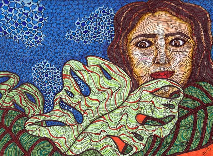Wooden People: Maria – Original Art by C. Autumn Trapp 9″ x 12″