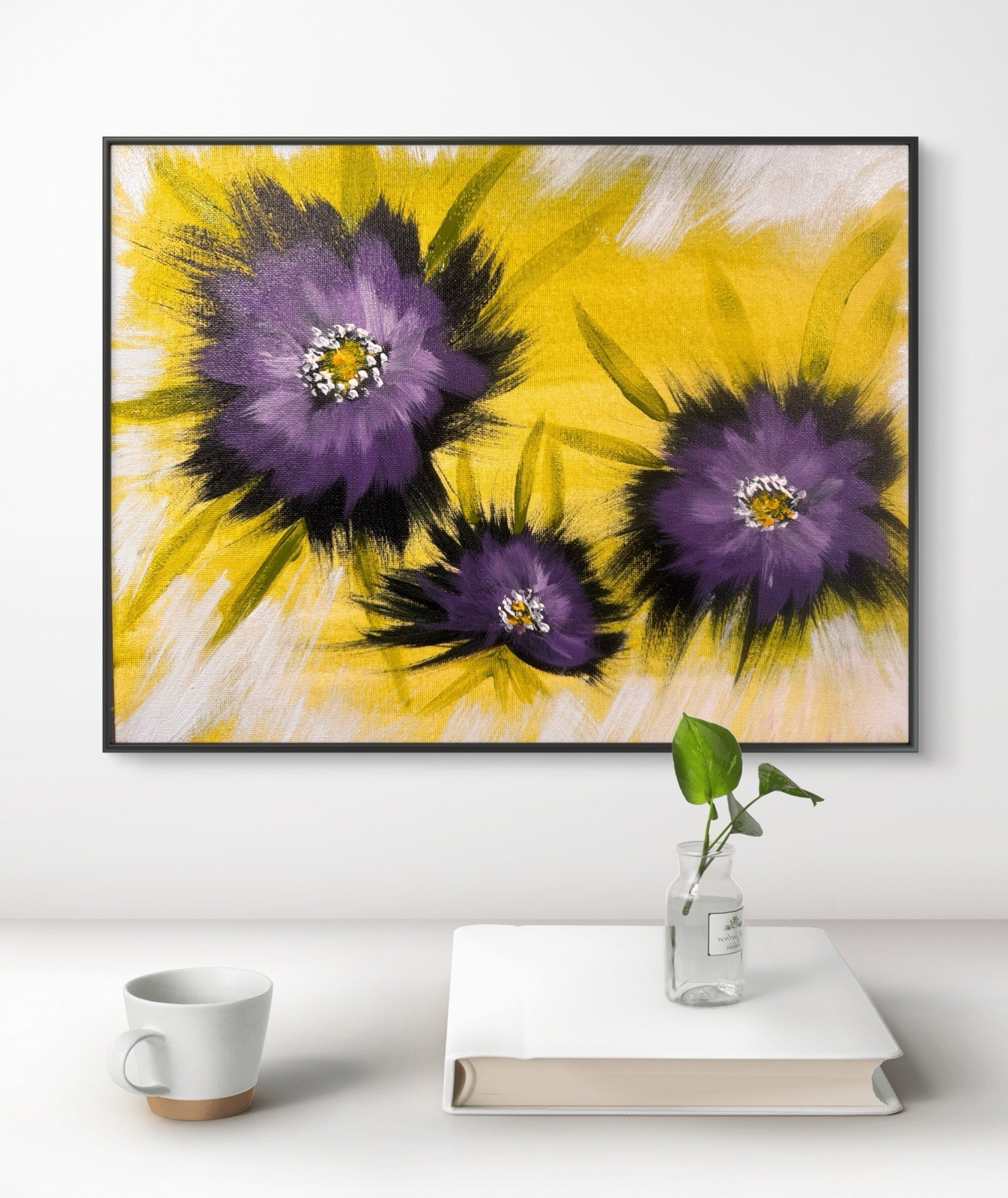 Original Abstract Expressionism Flowers 11×14 Handmade Signed Unique Fine Art 17