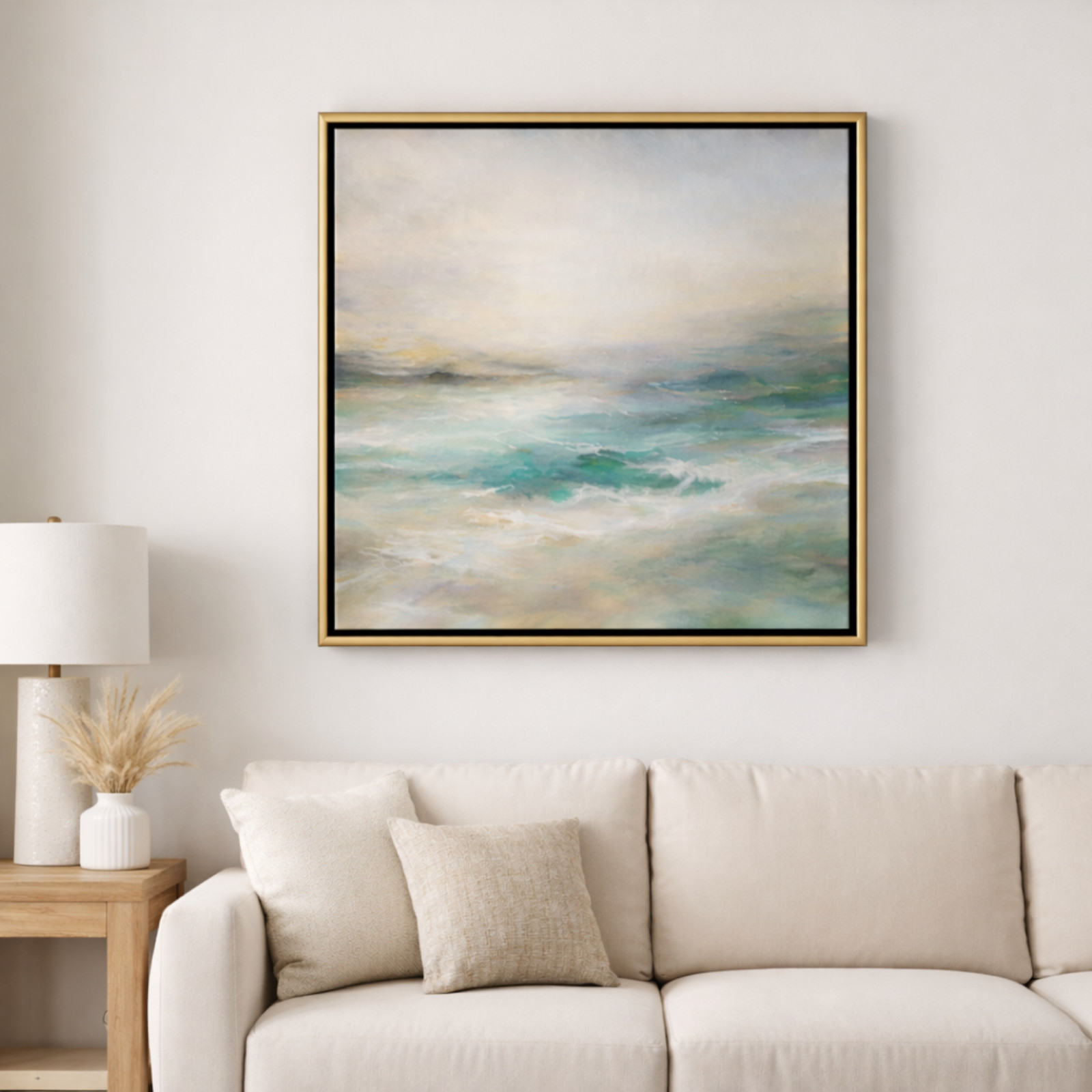 Black Floater Frame with Gold Edge for Canvas 1.5″ – Custom Sizes Available
