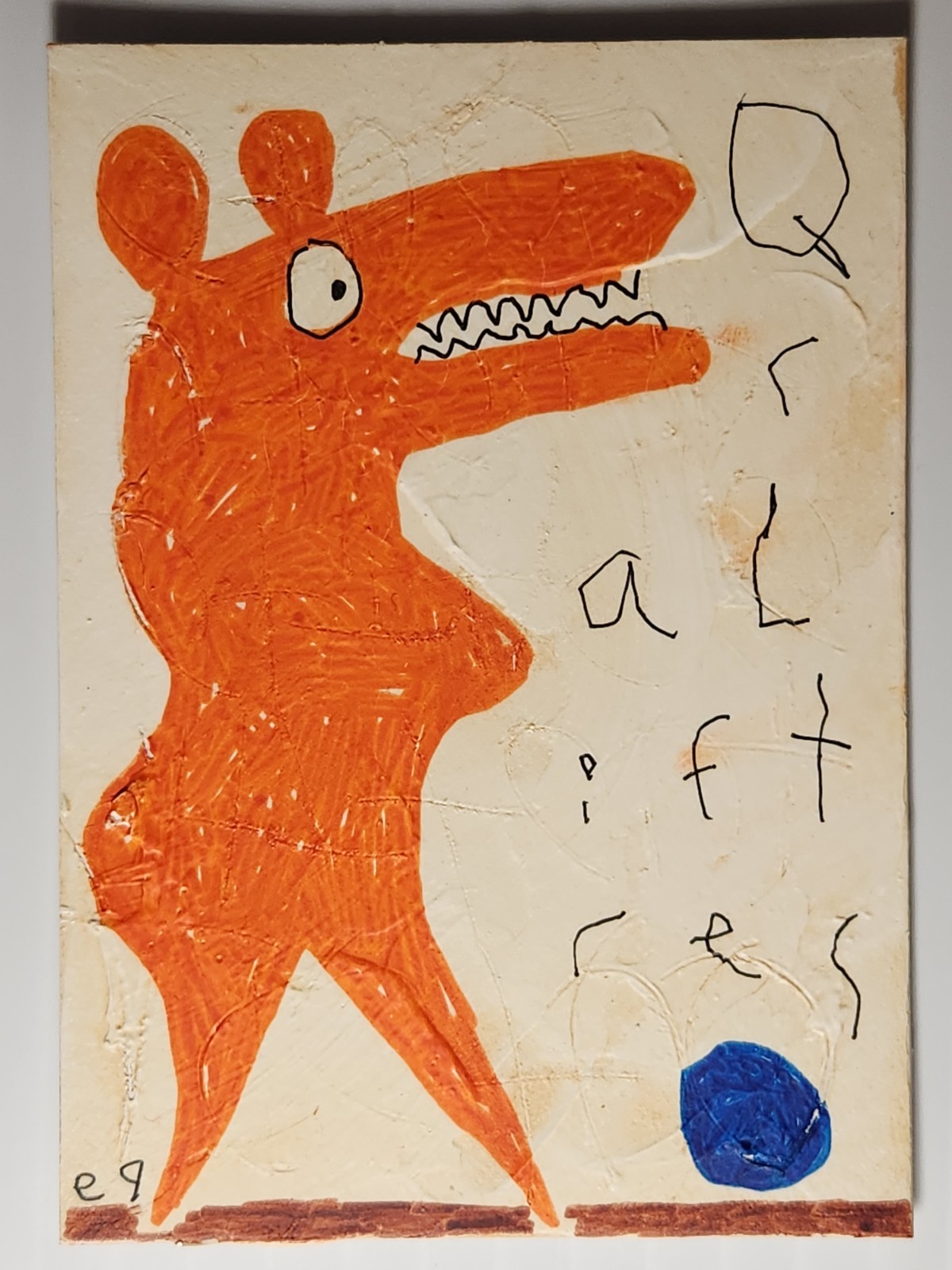 e9Art ACEO animal woman outsider art brut naive